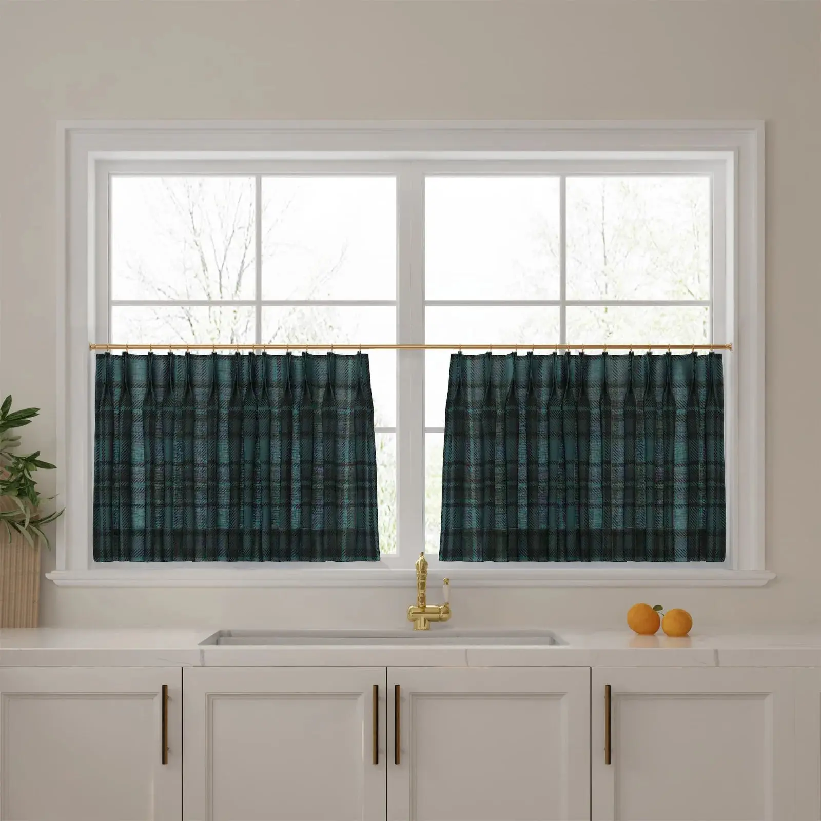 Sara Le Print Linen Pleated Cafe Curtains - Image 43