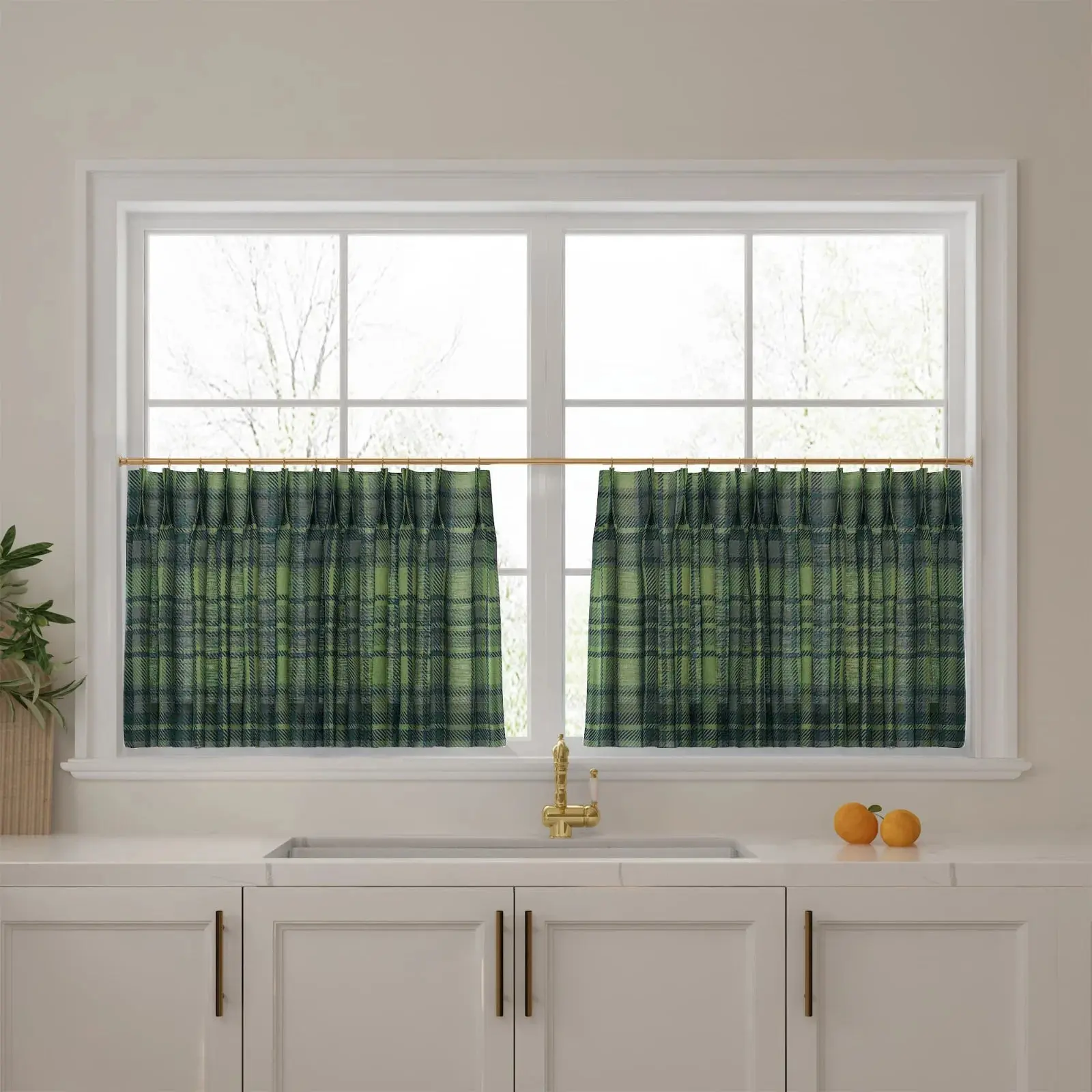 Sara Le Print Linen Pleated Cafe Curtains - Image 46