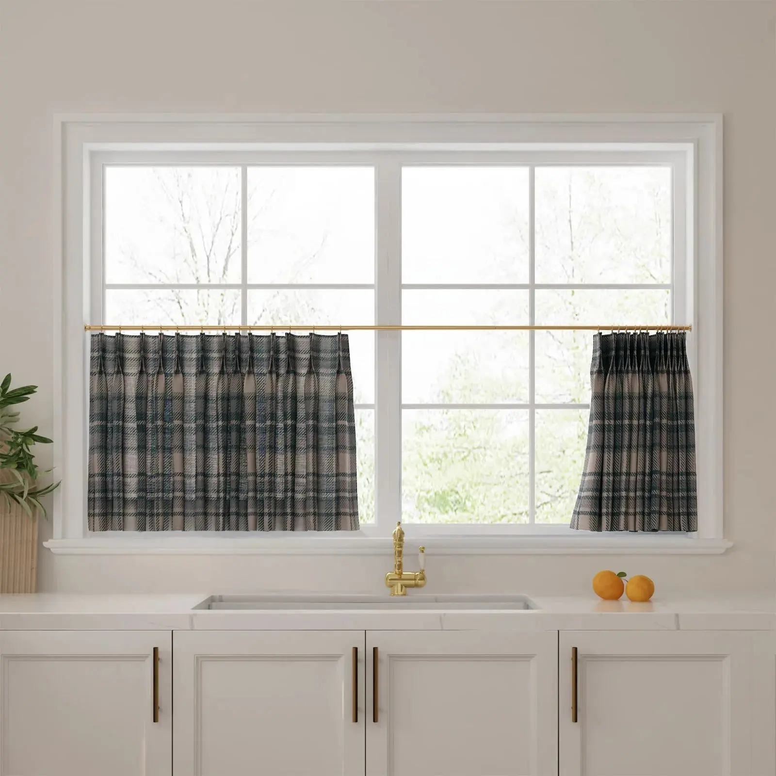 Sara Le Print Linen Pleated Cafe Curtains - Image 49