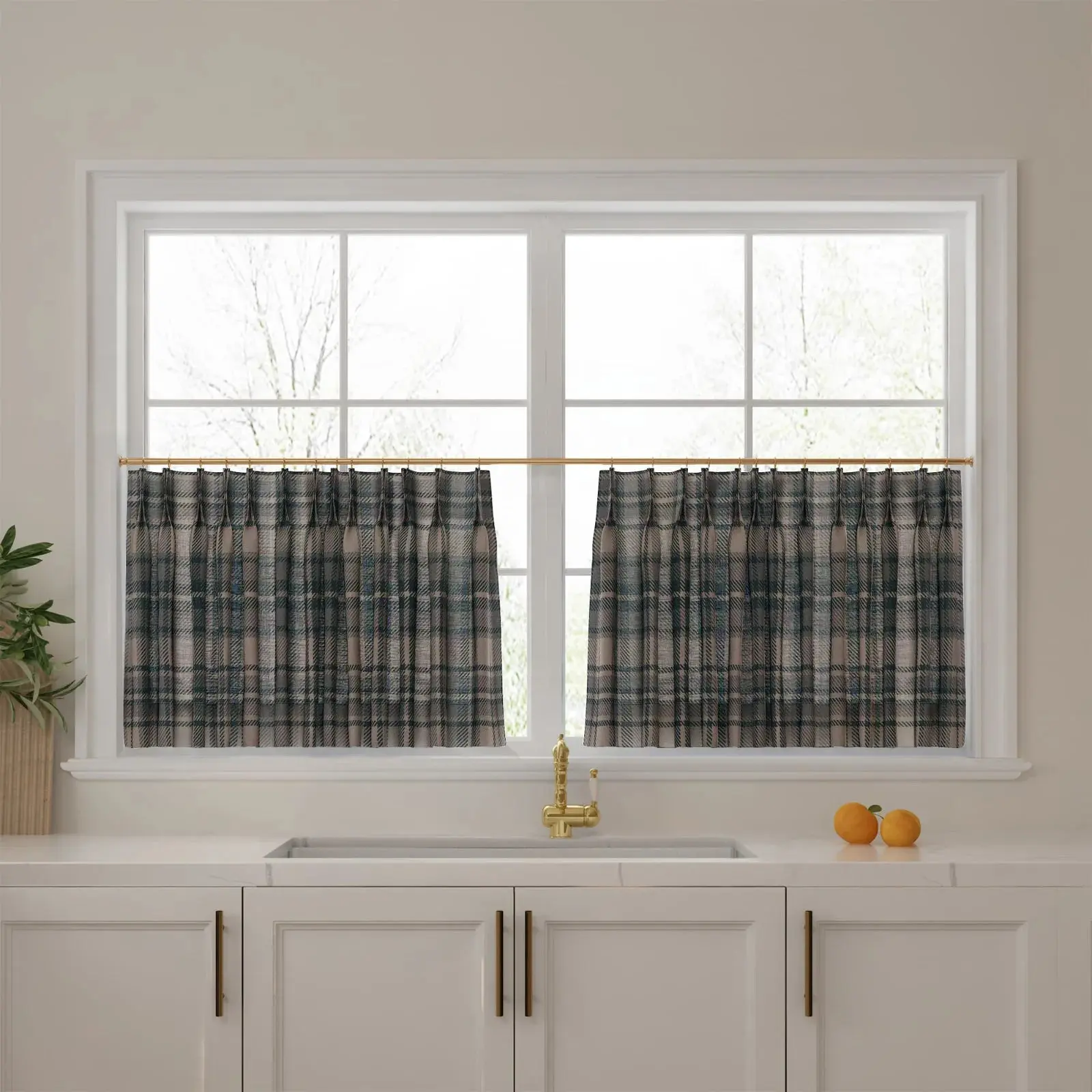 Sara Le Print Linen Pleated Cafe Curtains - Image 50