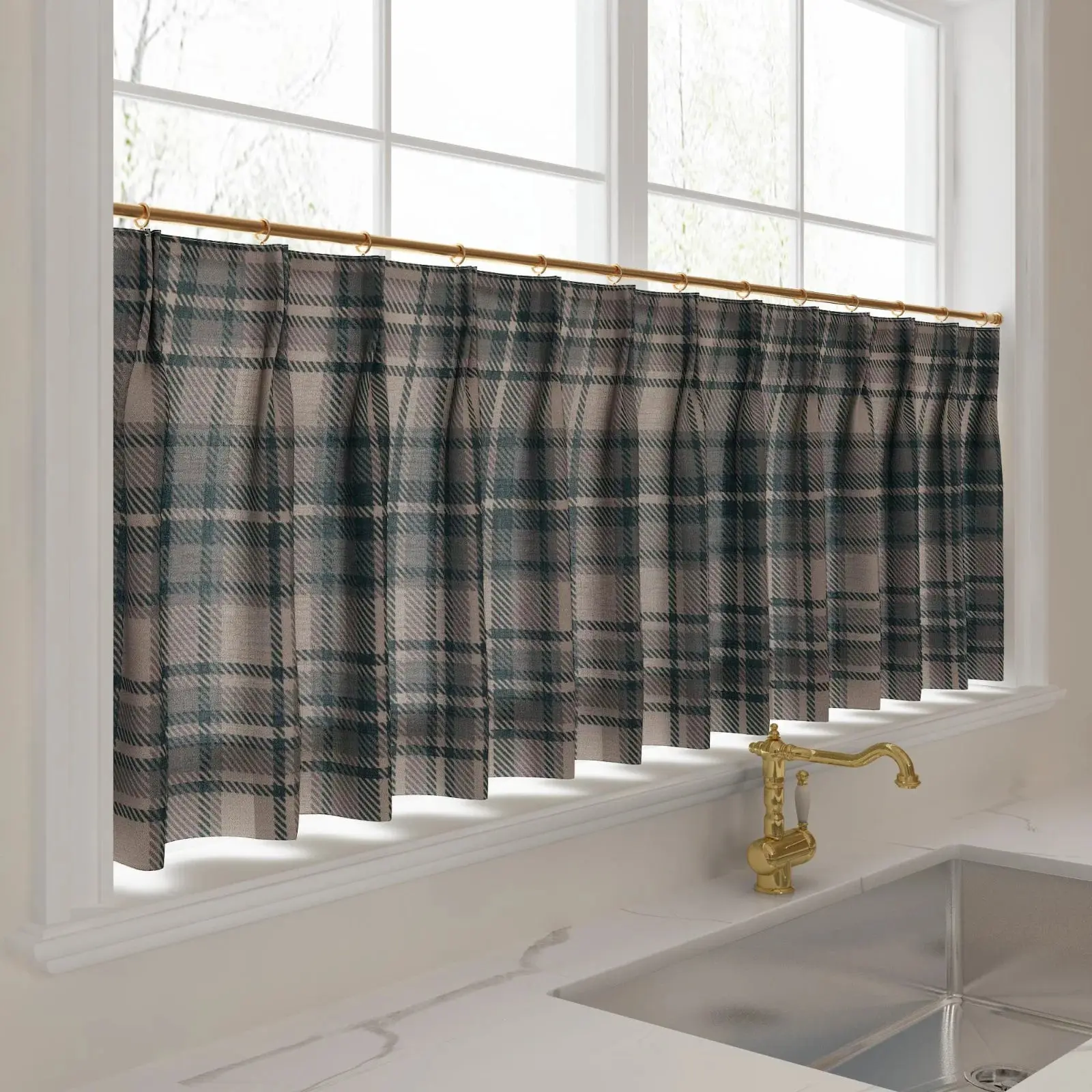 Sara Le Print Linen Pleated Cafe Curtains - Image 51