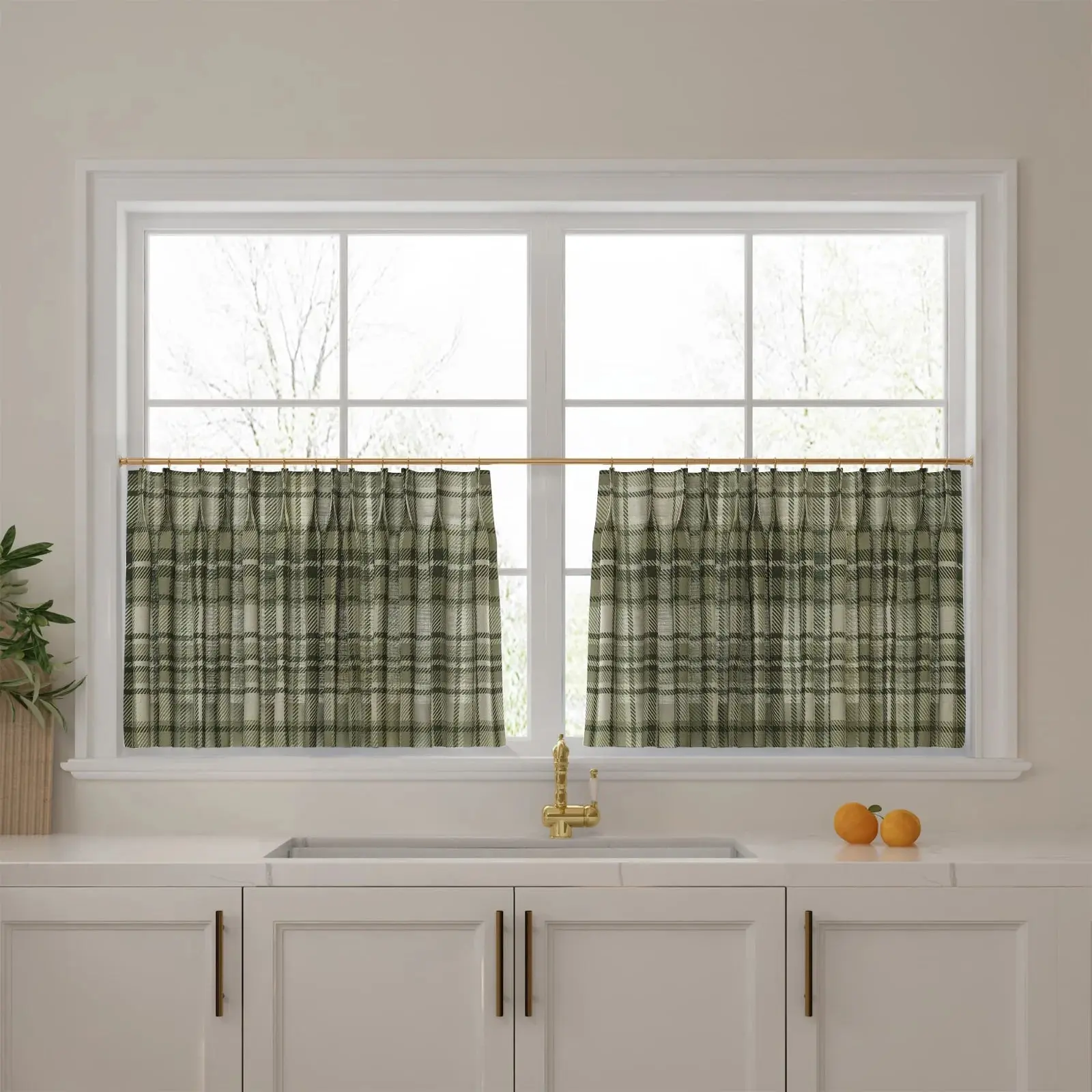 Sara Le Print Linen Pleated Cafe Curtains - Image 53