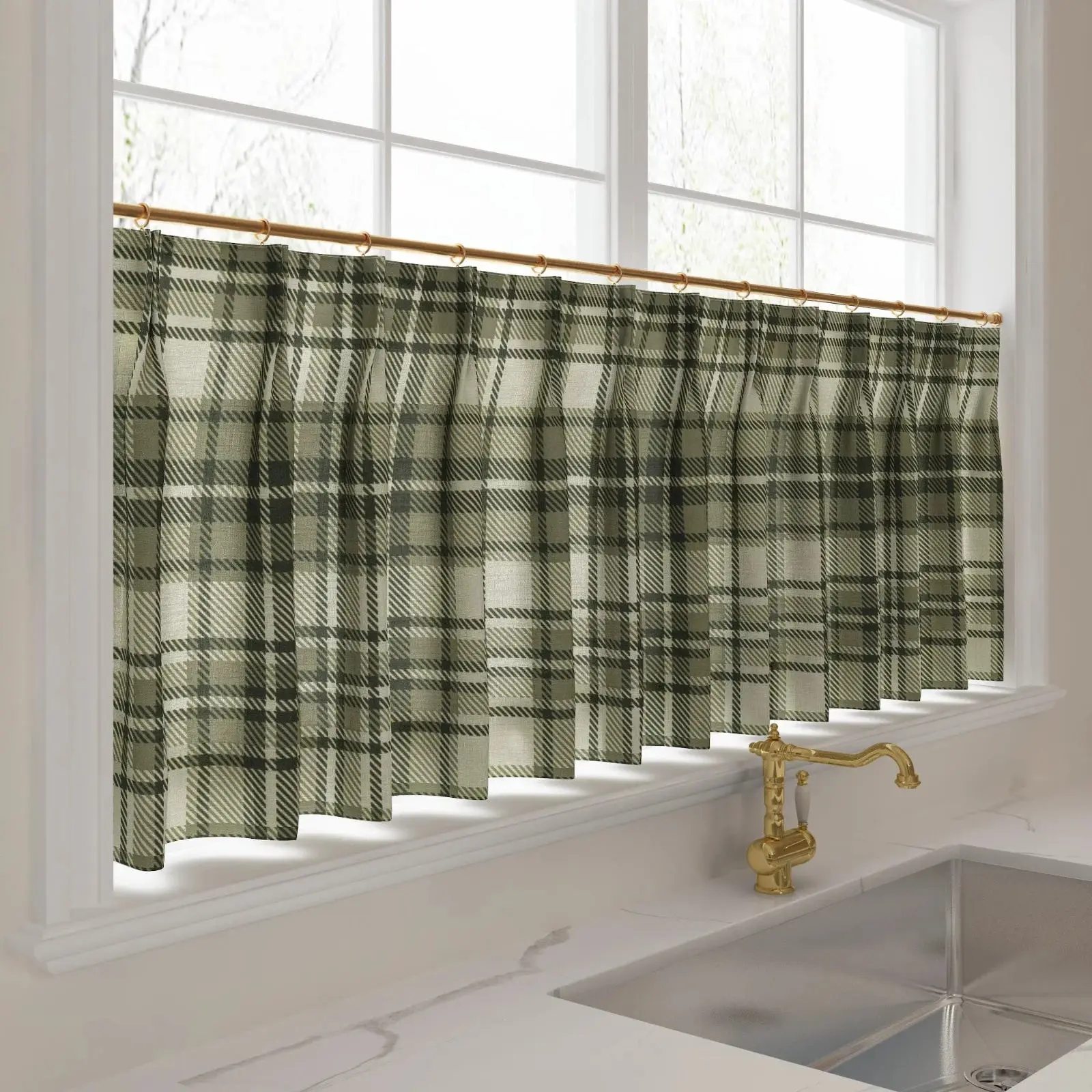 Sara Le Print Linen Pleated Cafe Curtains - Image 54