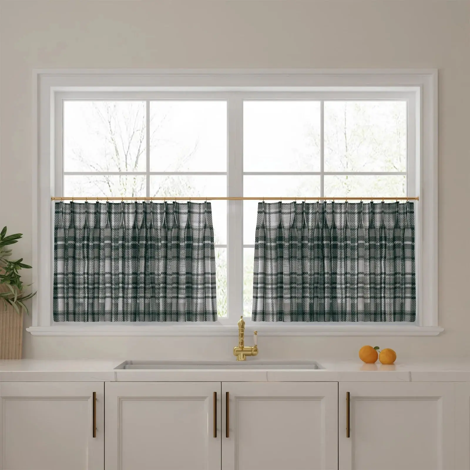 Sara Le Print Linen Pleated Cafe Curtains - Image 56
