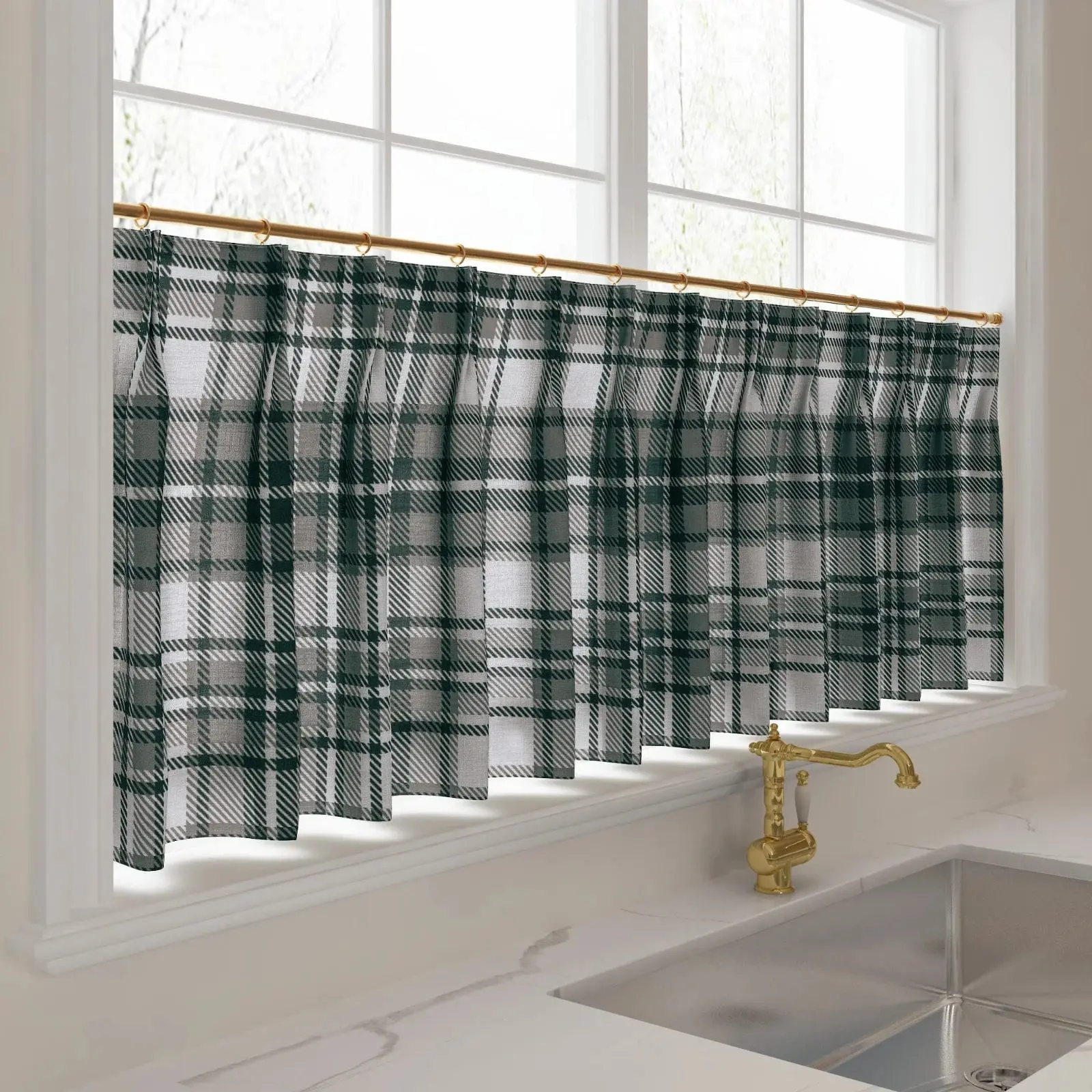 Sara Le Print Linen Pleated Cafe Curtains - Image 57