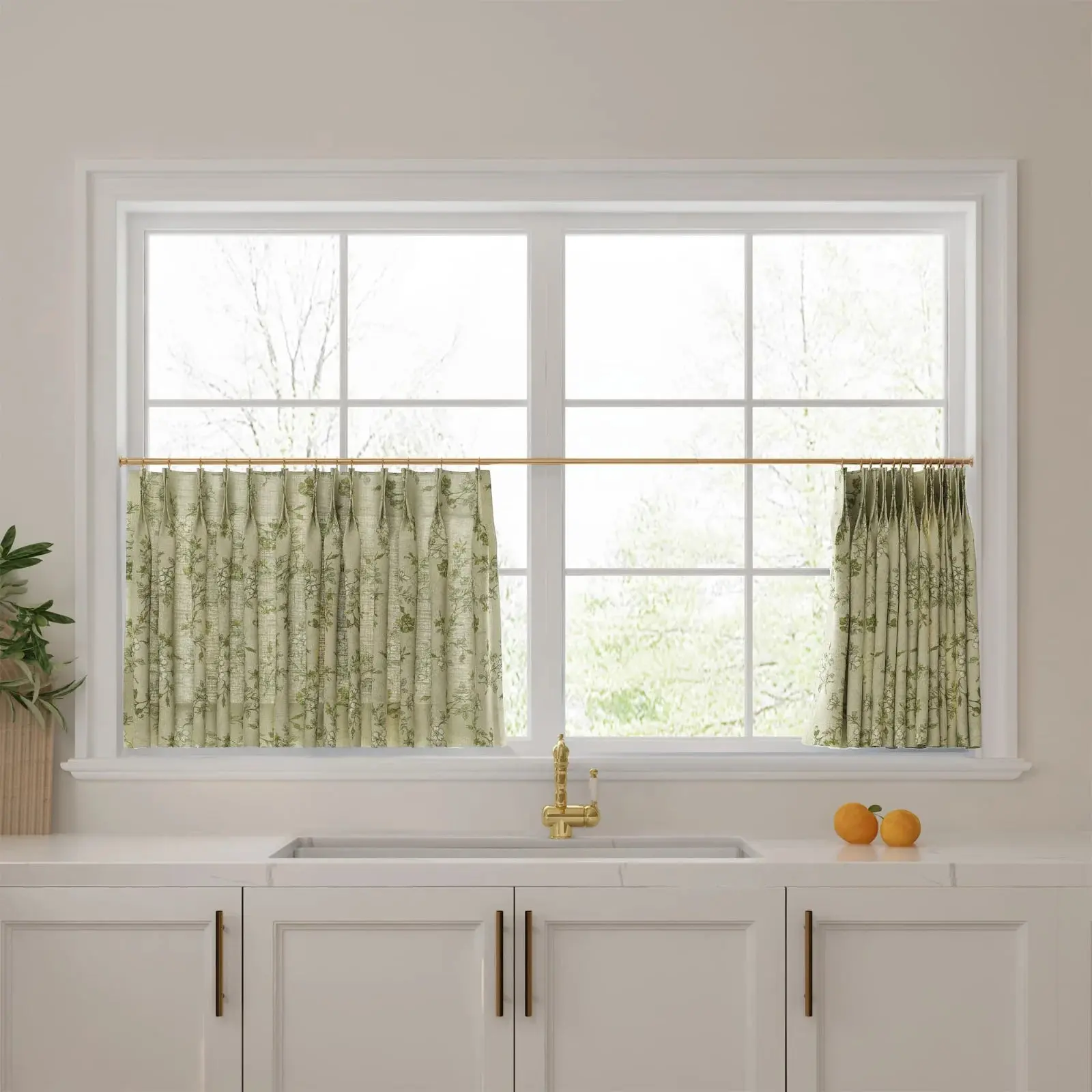 Sara Le Print Linen Pleated Cafe Curtains - Image 59