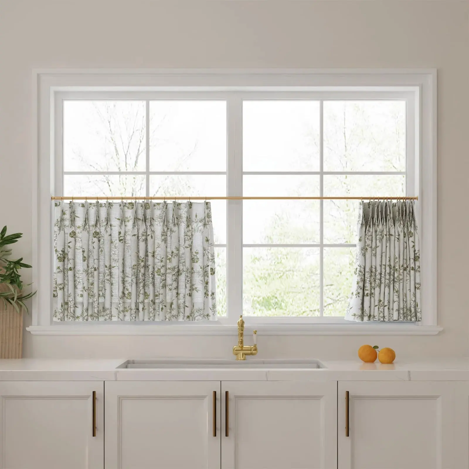 Sara Le Print Linen Pleated Cafe Curtains - Image 62
