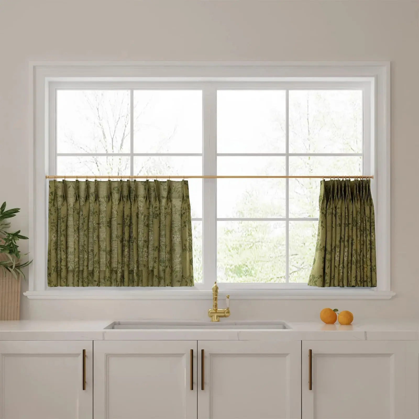 Sara Le Print Linen Pleated Cafe Curtains - Image 65