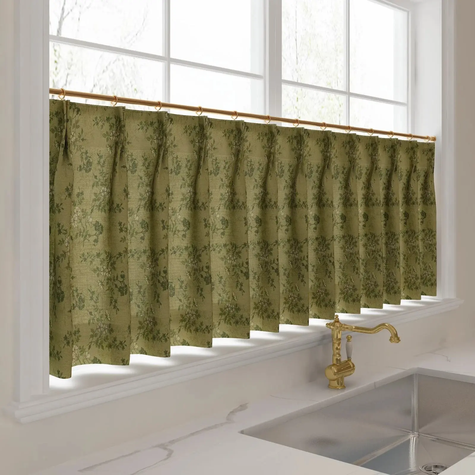 Sara Le Print Linen Pleated Cafe Curtains - Image 66