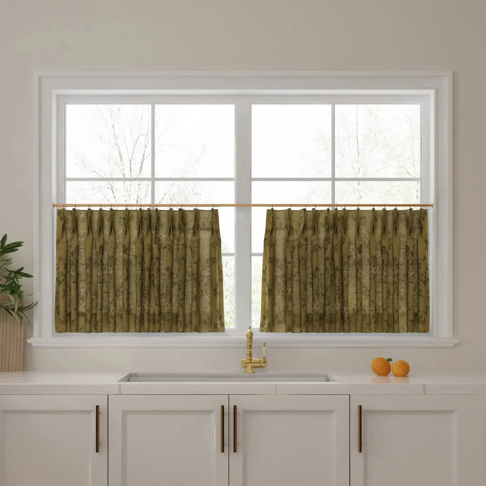 Sara Le Print Linen Pleated Cafe Curtains - Image 67