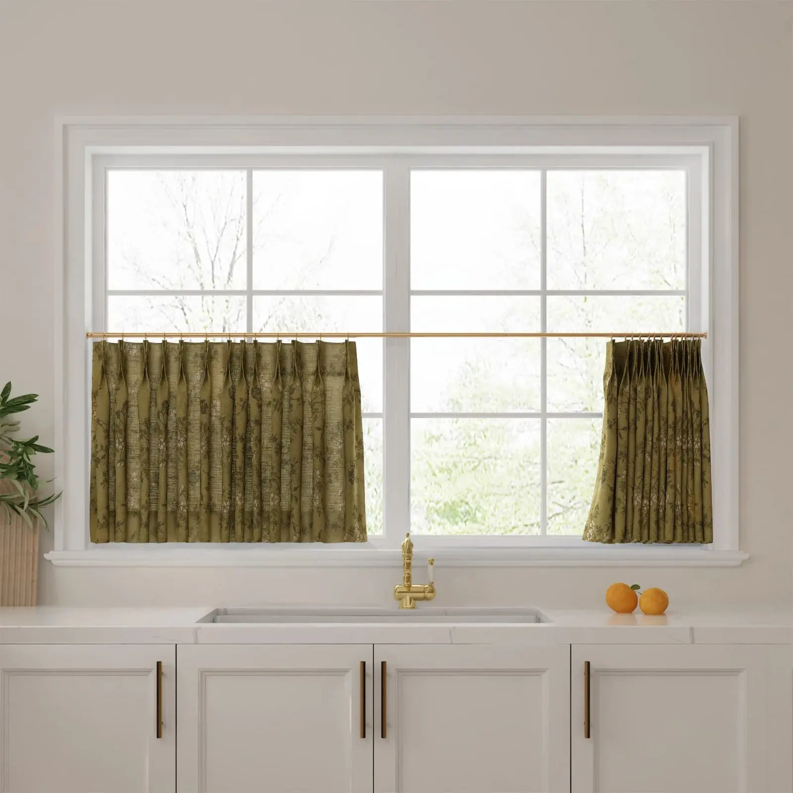 Sara Le Print Linen Pleated Cafe Curtains - Image 68