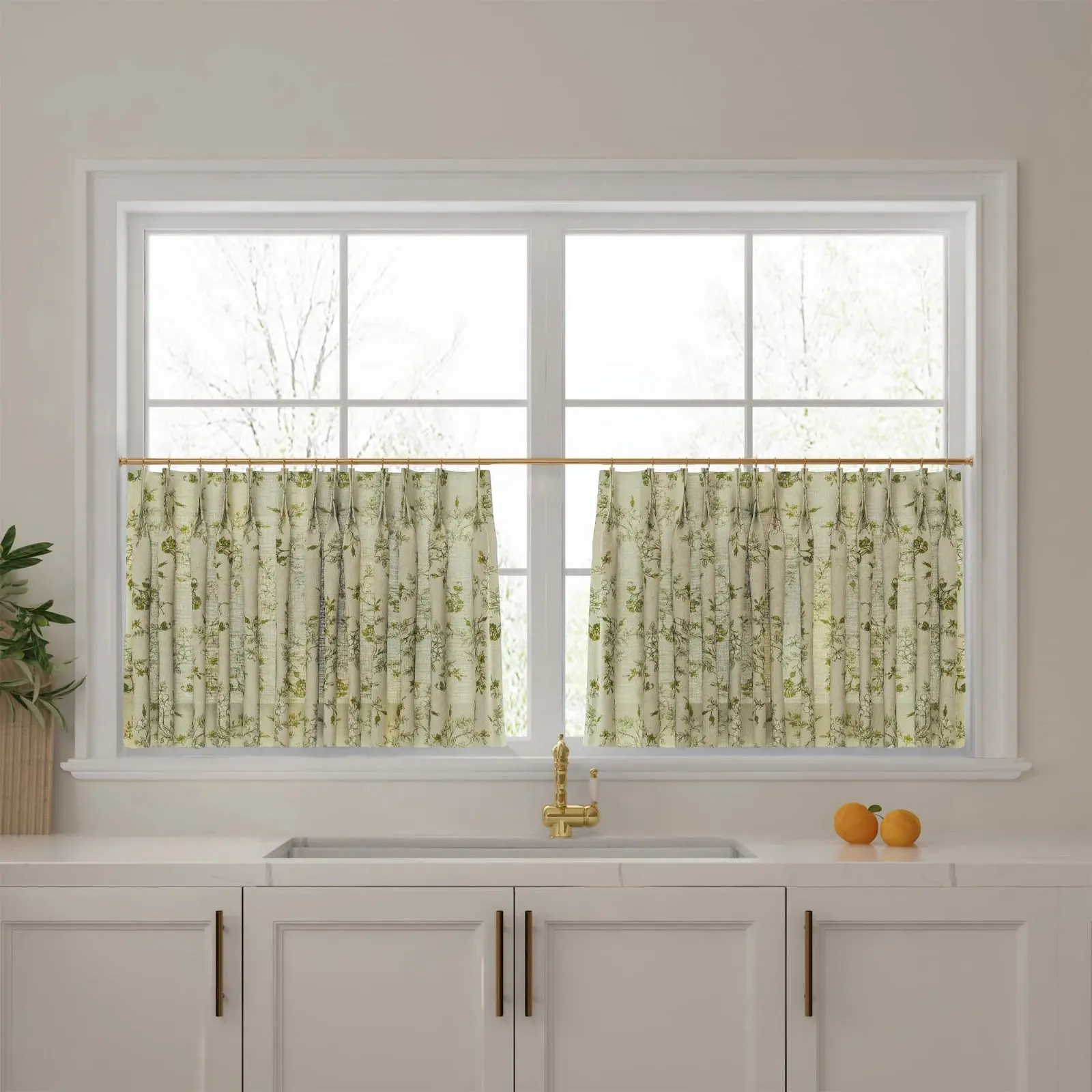 Sara Le Print Linen Pleated Cafe Curtains - Image 70