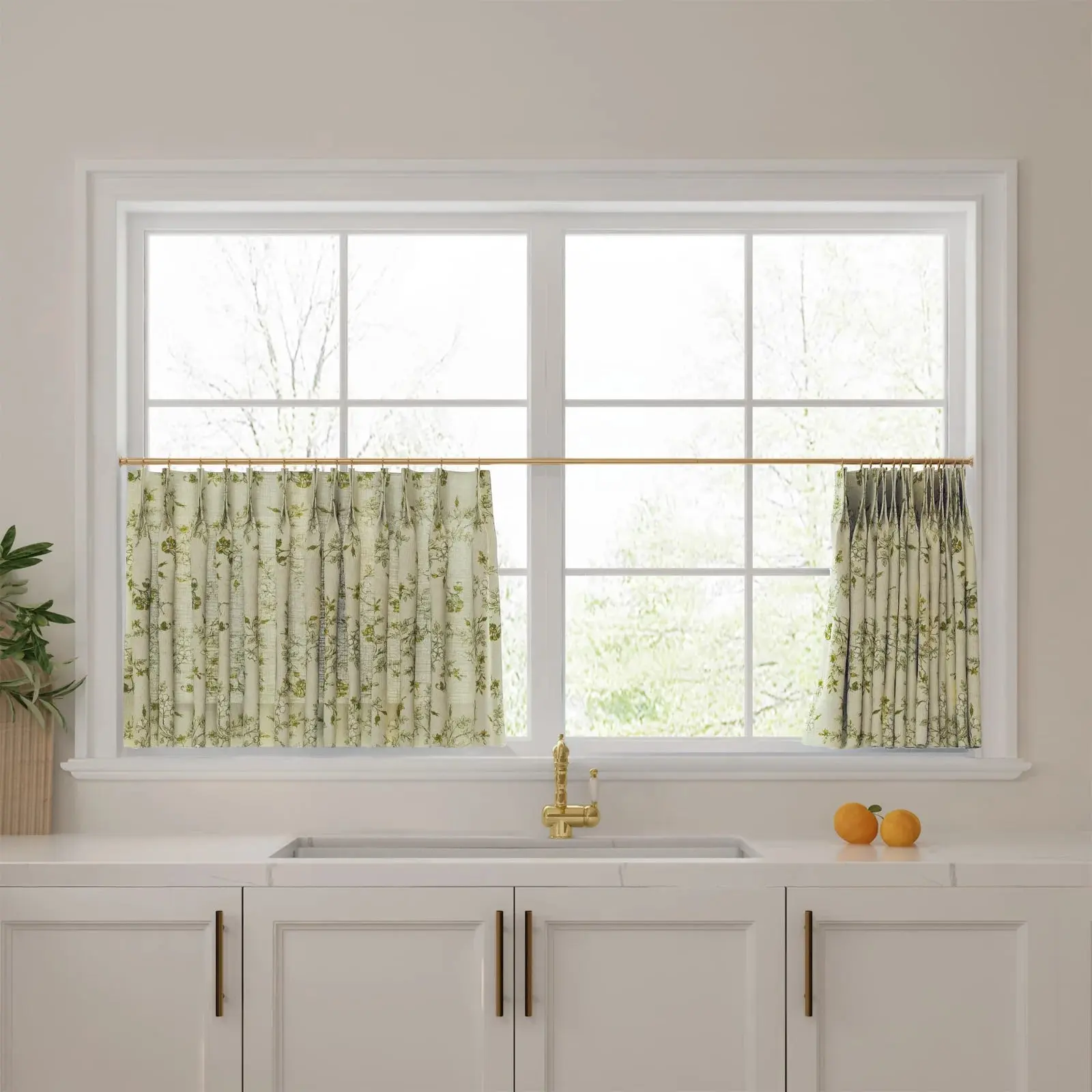 Sara Le Print Linen Pleated Cafe Curtains - Image 71