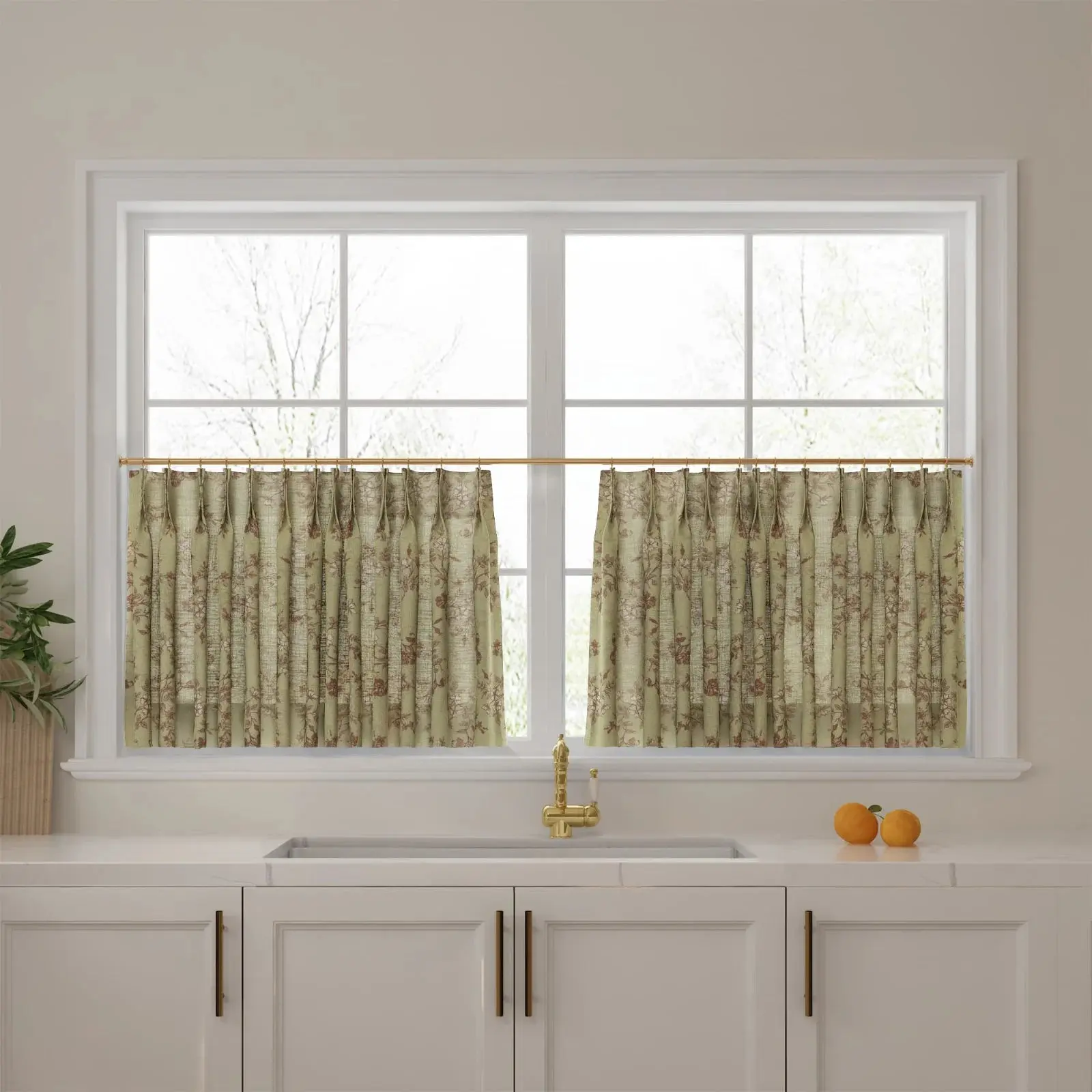 Sara Le Print Linen Pleated Cafe Curtains - Image 73