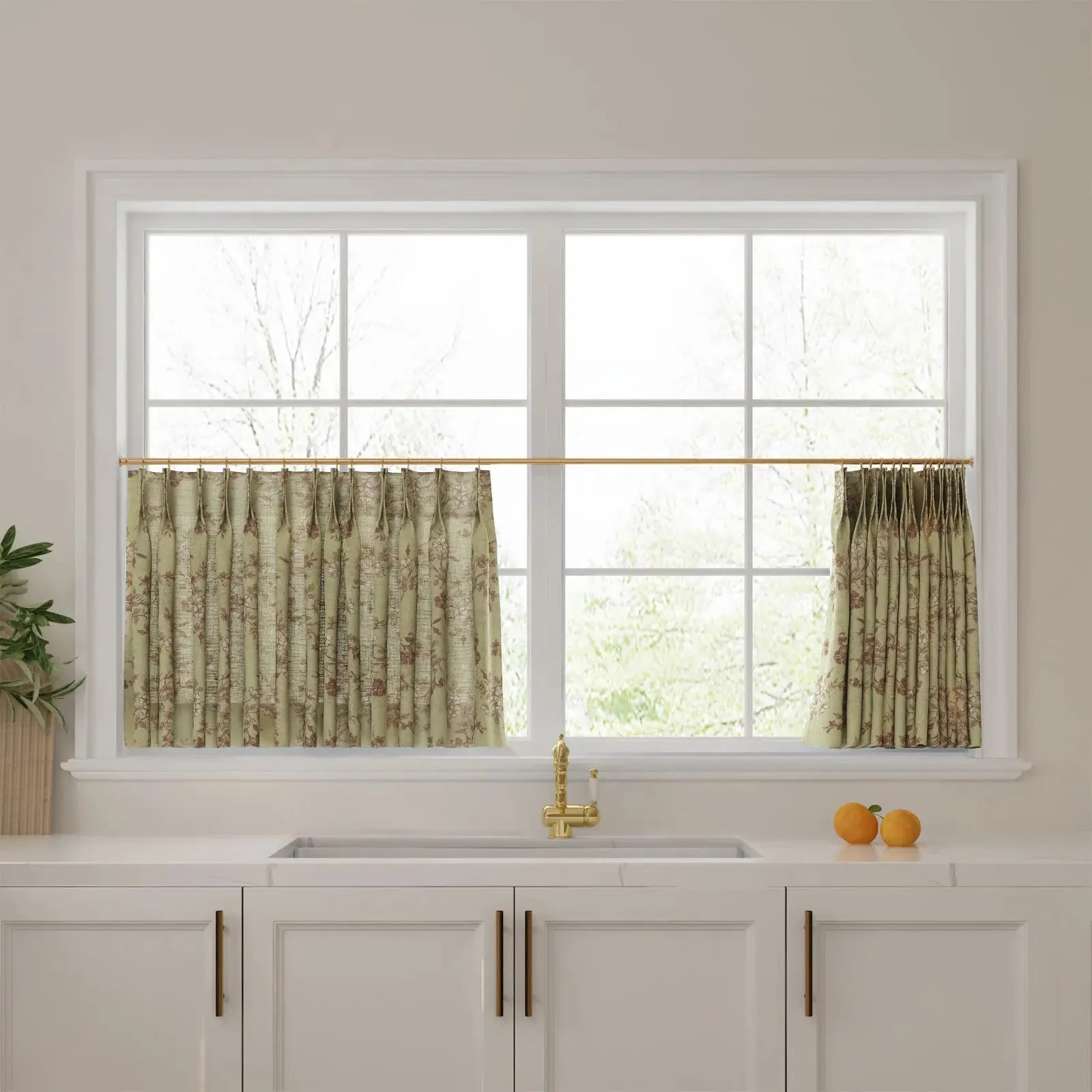 Sara Le Print Linen Pleated Cafe Curtains - Image 74