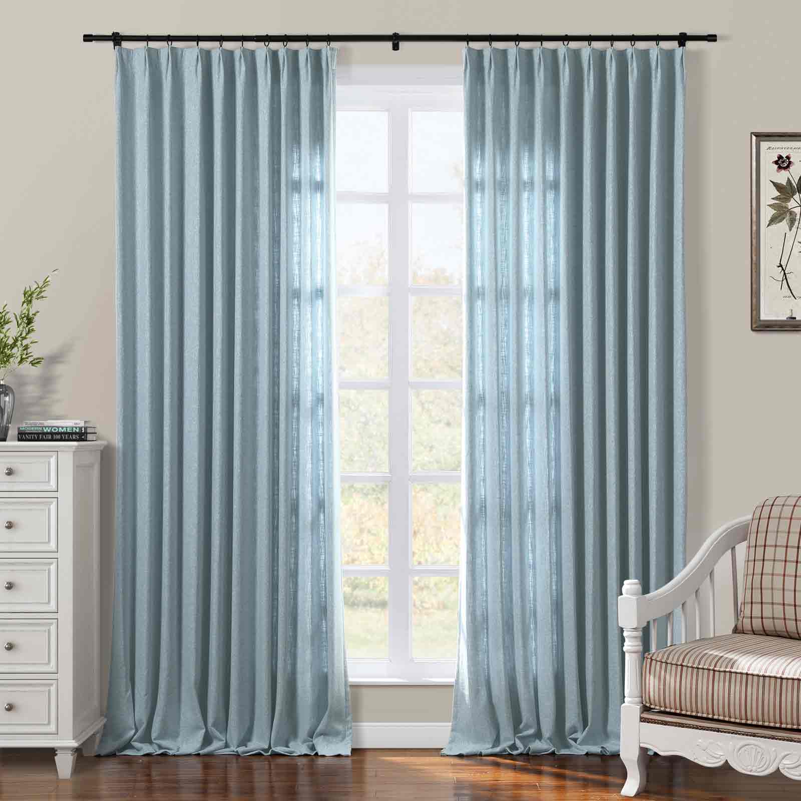 Sarai Textured Metallic Cotton Blend Curtain Pleated - Image 5