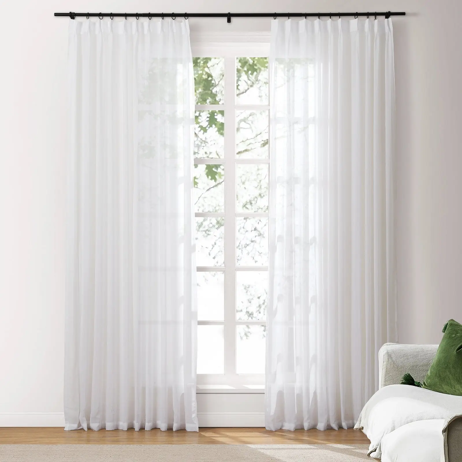 Scandina Solid Voile Sheer Curtain Pleated - Image 22