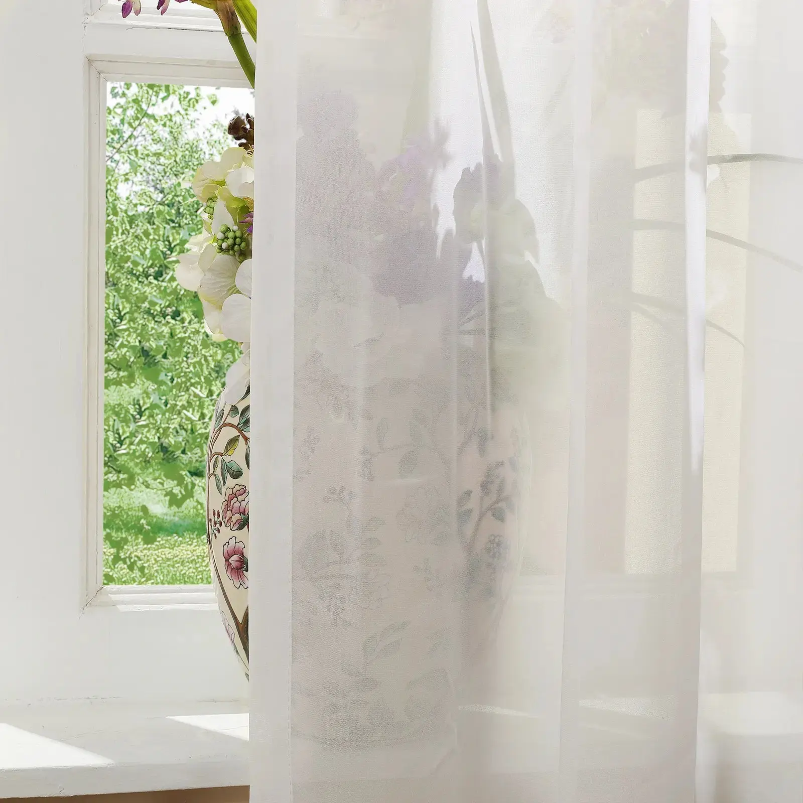Scandina Solid Voile Sheer Curtain Pleated - Image 24