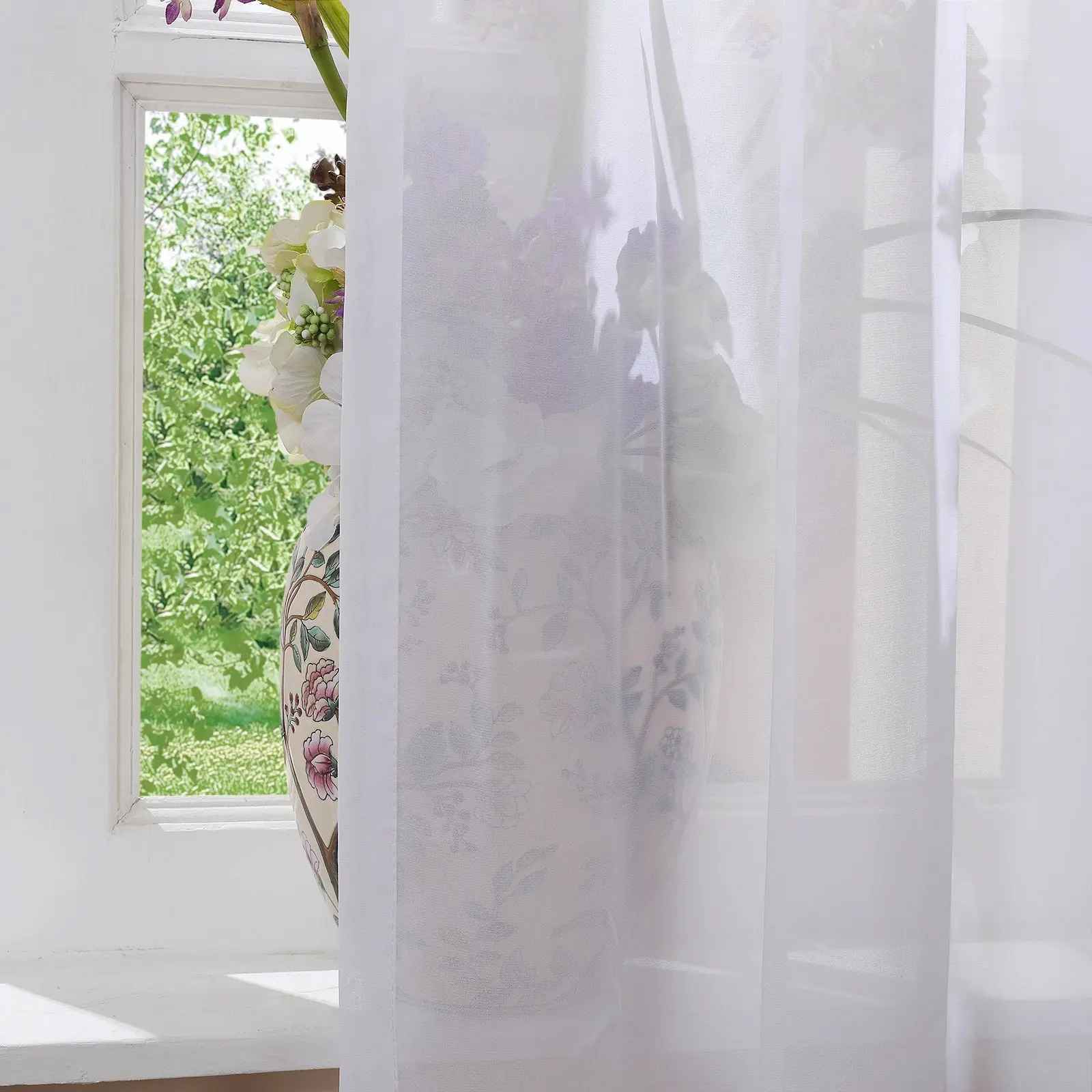 Scandina Solid Voile Sheer Curtain Pleated - Image 6