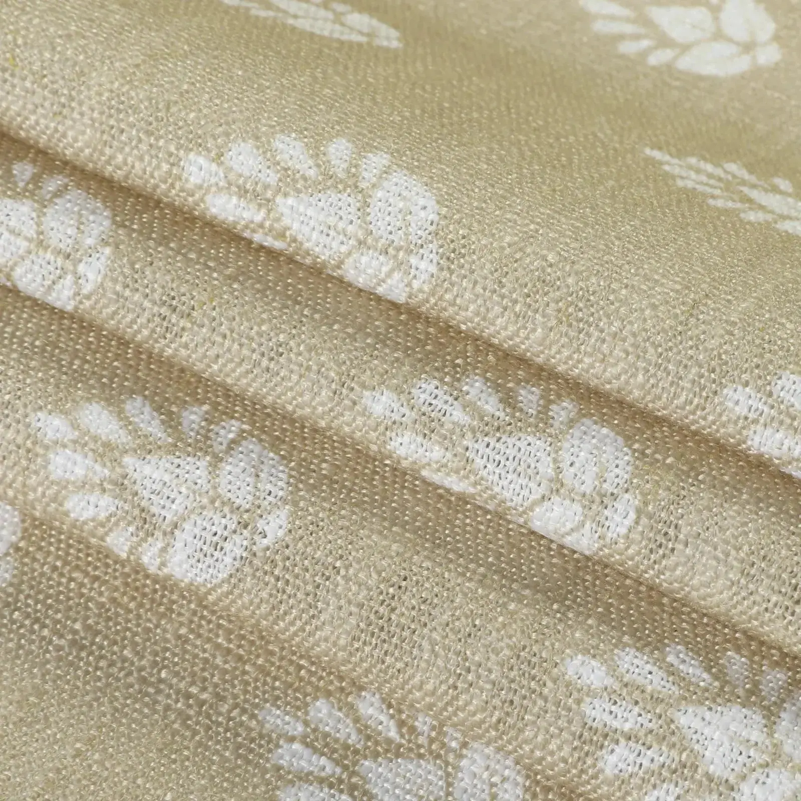 Stefana Silber Print Linen Blend Curtain Drapery Pleated - Image 79