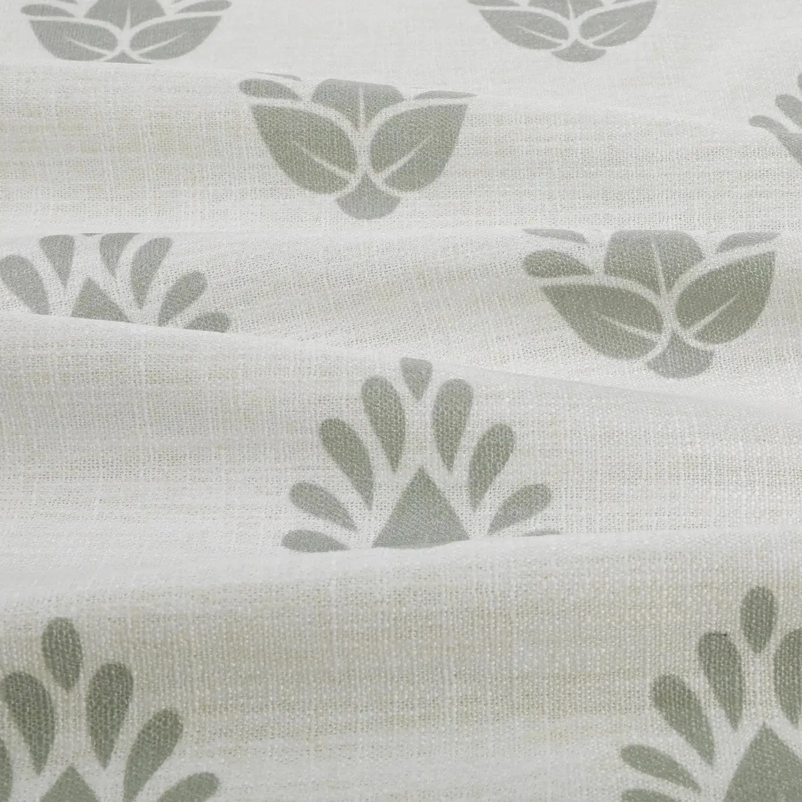 Stefana Silber Print Linen Blend Curtain Drapery Pleated - Image 105