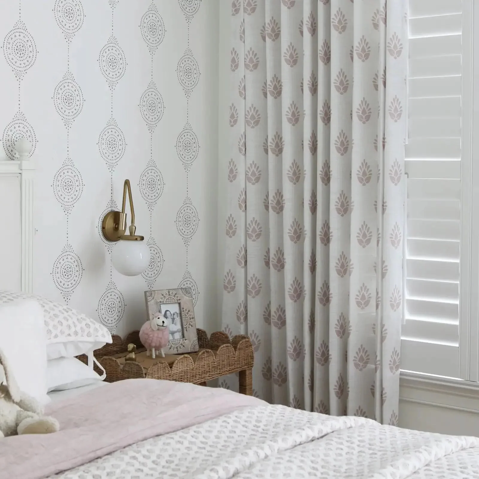 Stefana Silber Print Linen Blend Curtain Drapery Pleated - Image 30