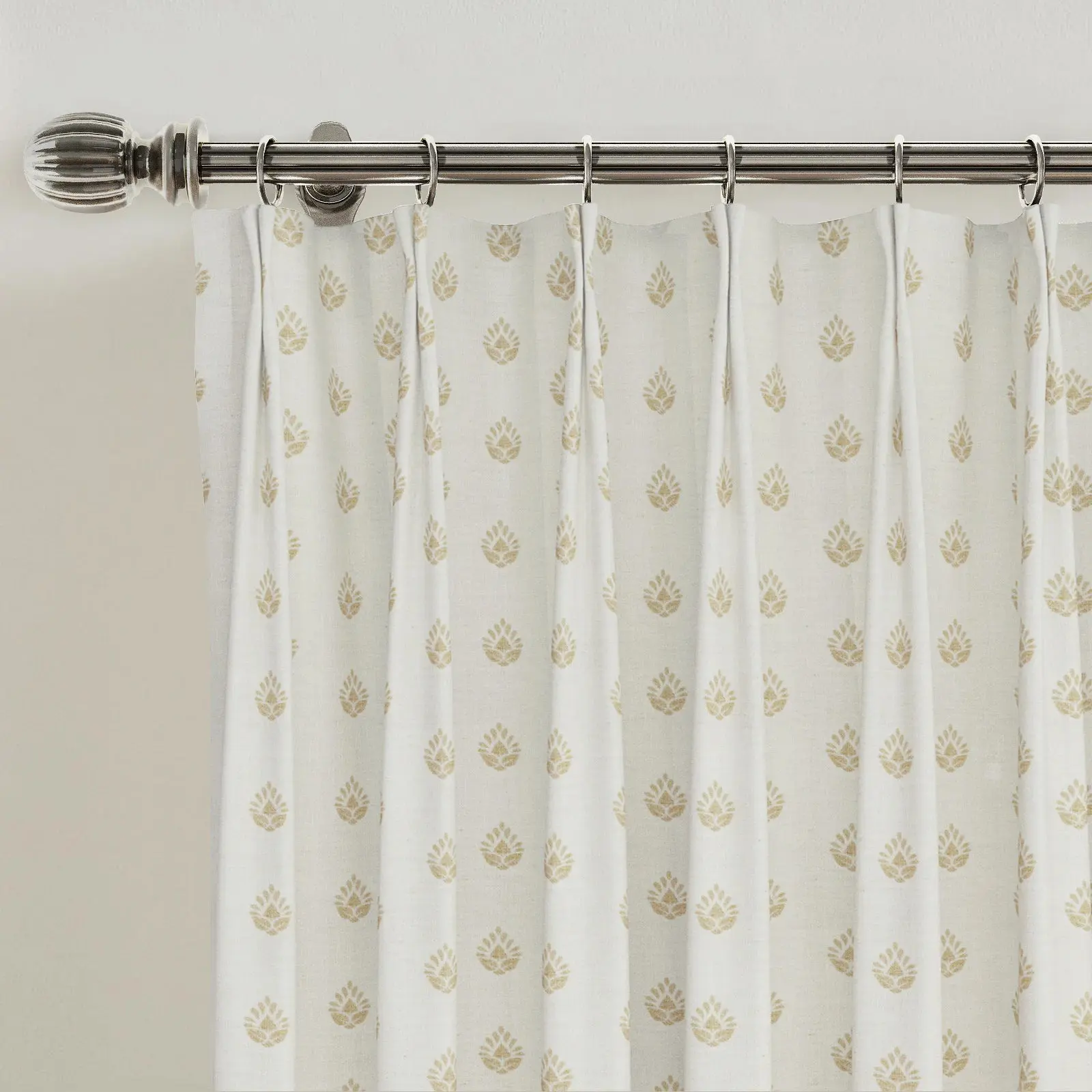 Stefana Silber Print Linen Blend Curtain Drapery Pleated - Image 33