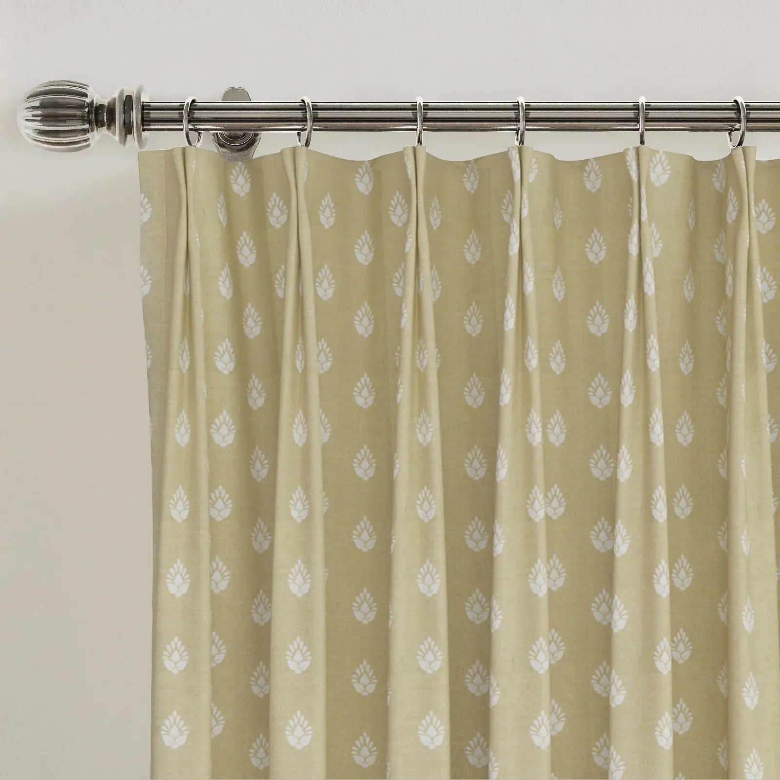 Stefana Silber Print Linen Blend Curtain Drapery Pleated - Image 35