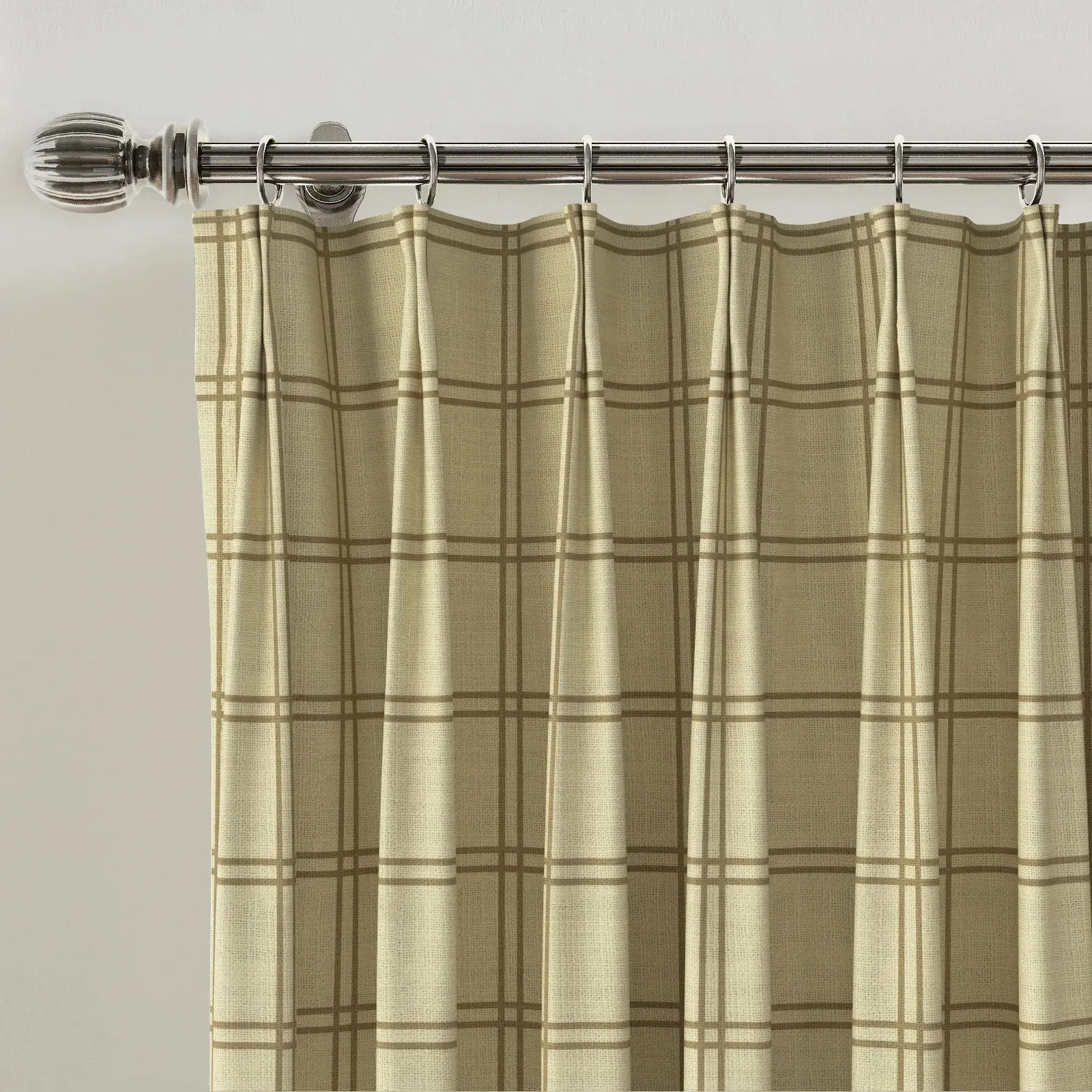 Stefana Silber Print Linen Blend Curtain Drapery Pleated - Image 41