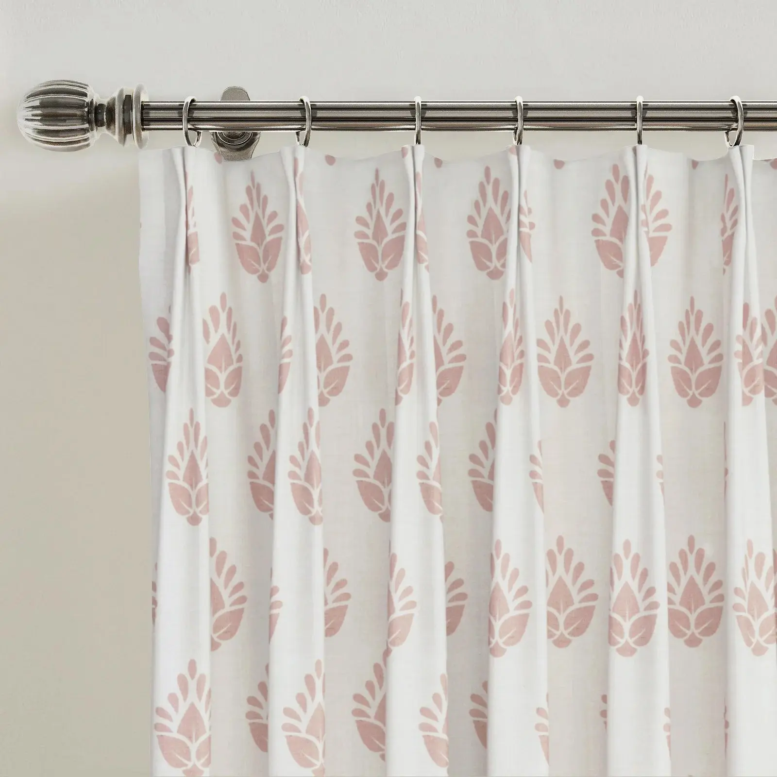 Stefana Silber Print Linen Blend Curtain Drapery Pleated - Image 49