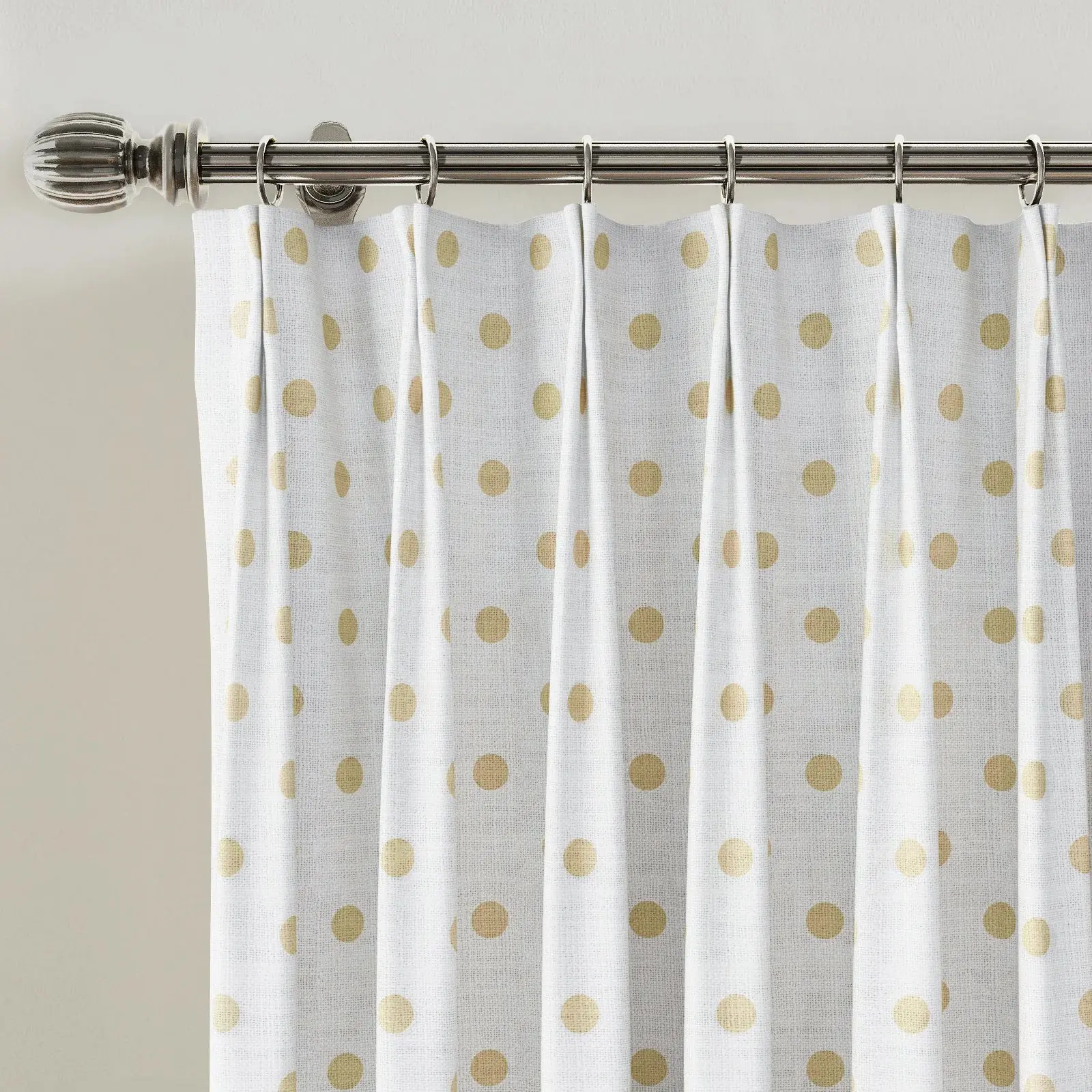 Stefana Silber Print Linen Blend Curtain Drapery Pleated - Image 53