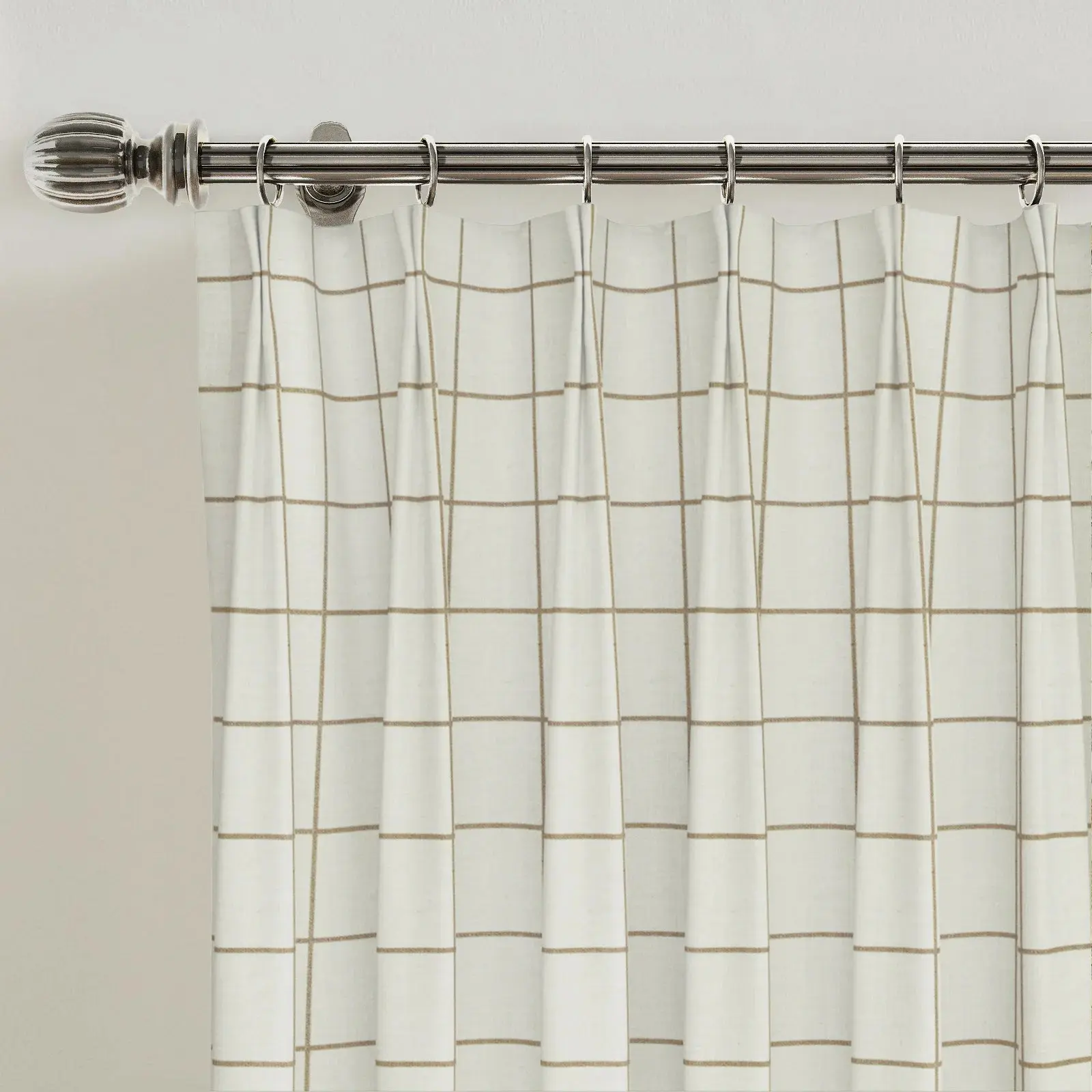 Stefana Silber Print Linen Blend Curtain Drapery Pleated - Image 59