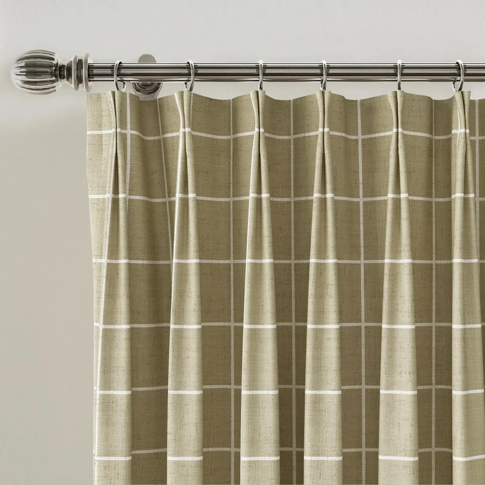 Stefana Silber Print Linen Blend Curtain Drapery Pleated - Image 61