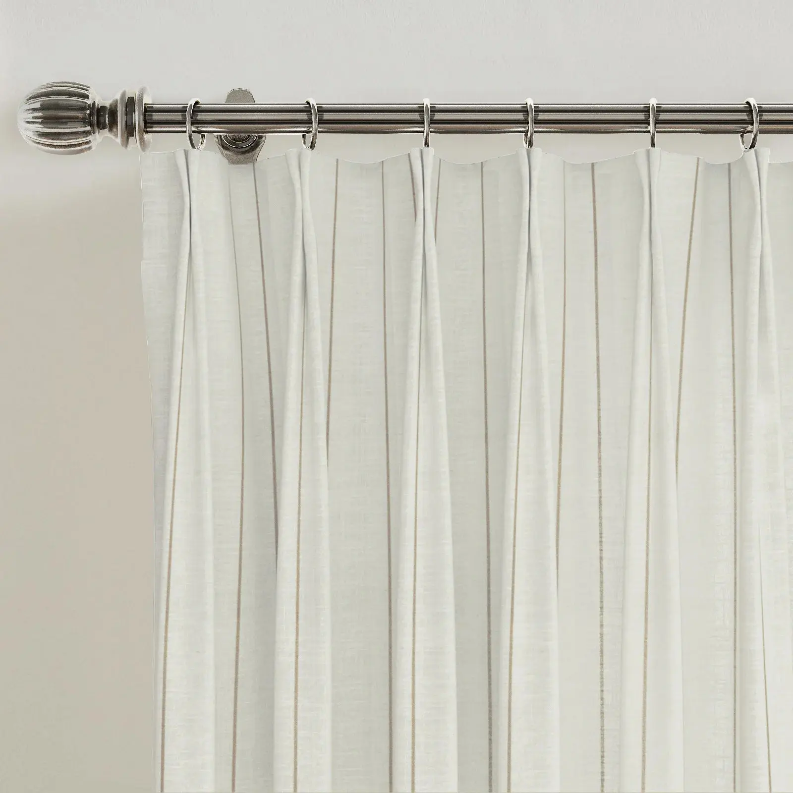 Stefana Silber Print Linen Blend Curtain Drapery Pleated - Image 67