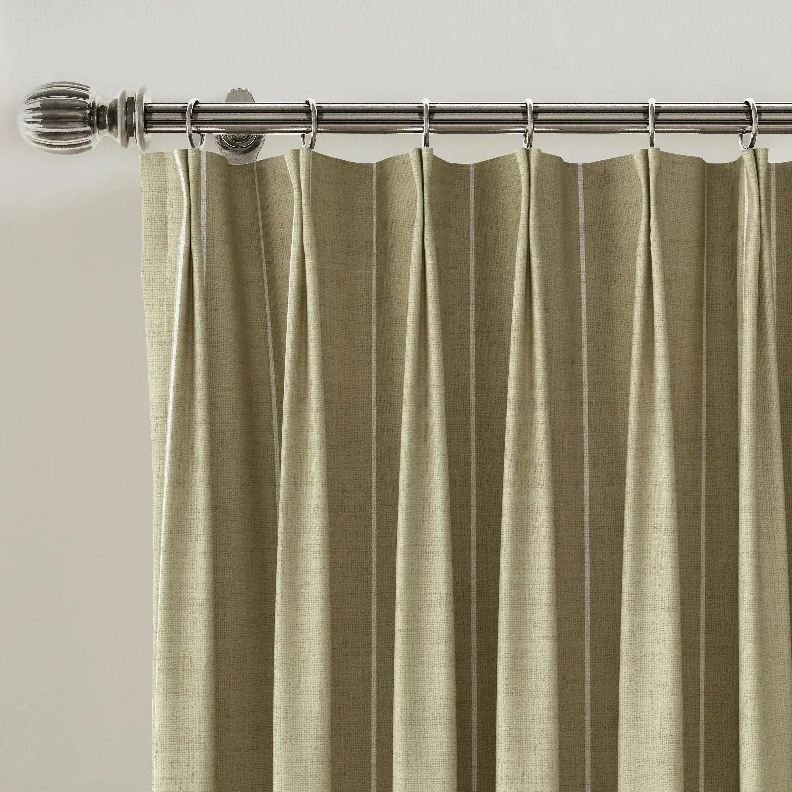 Stefana Silber Print Linen Blend Curtain Drapery Pleated - Image 69
