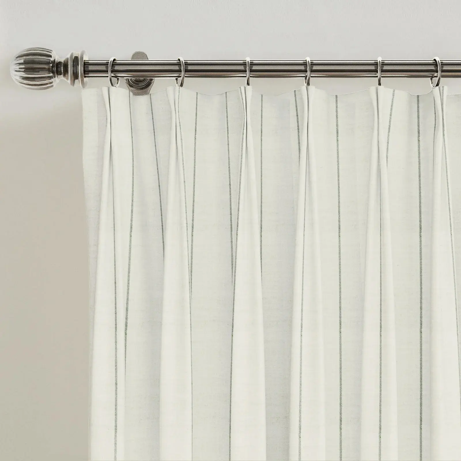 Stefana Silber Print Linen Blend Curtain Drapery Pleated - Image 73