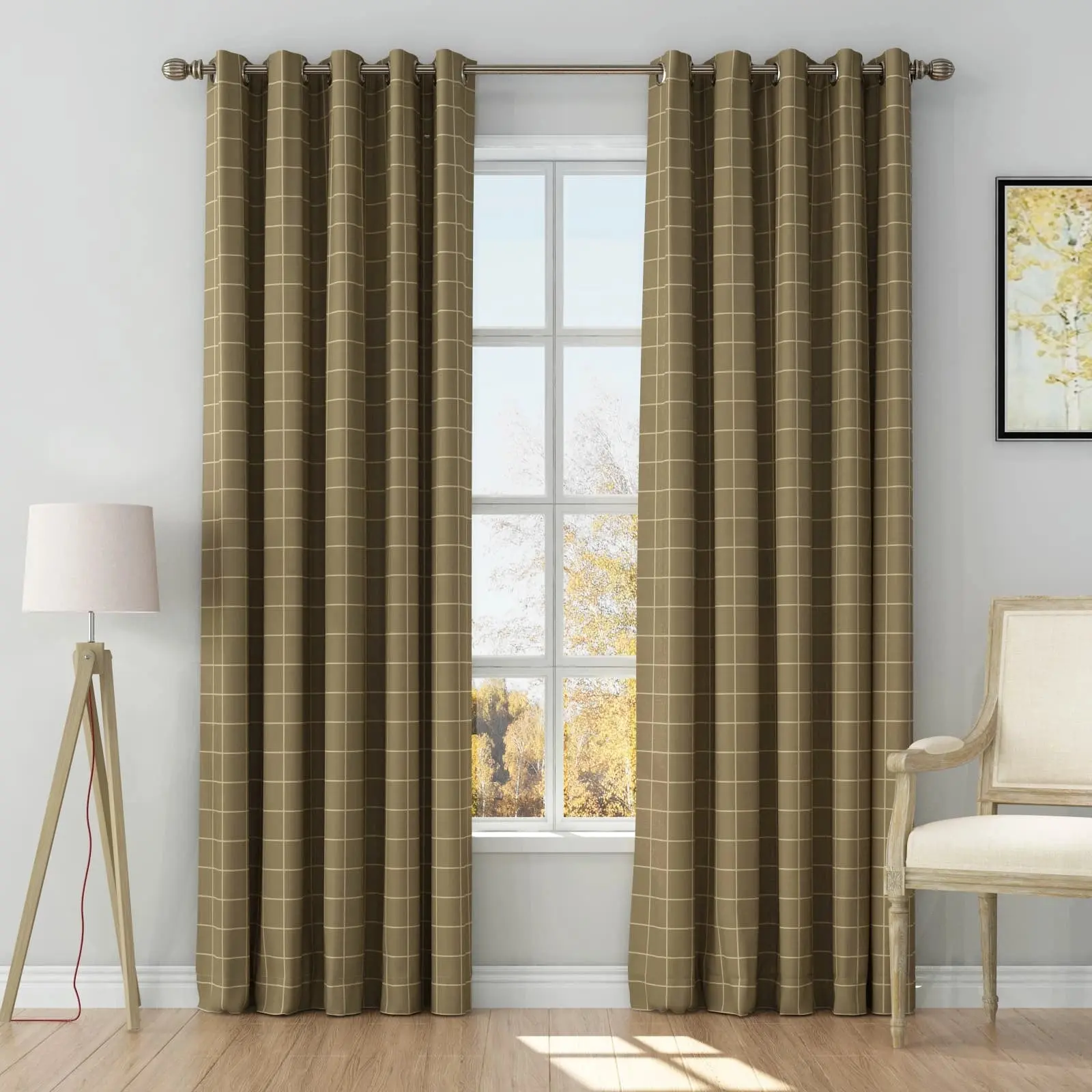 Stefana Silber Print Linen Curtain Drapery Grommet - Image 19
