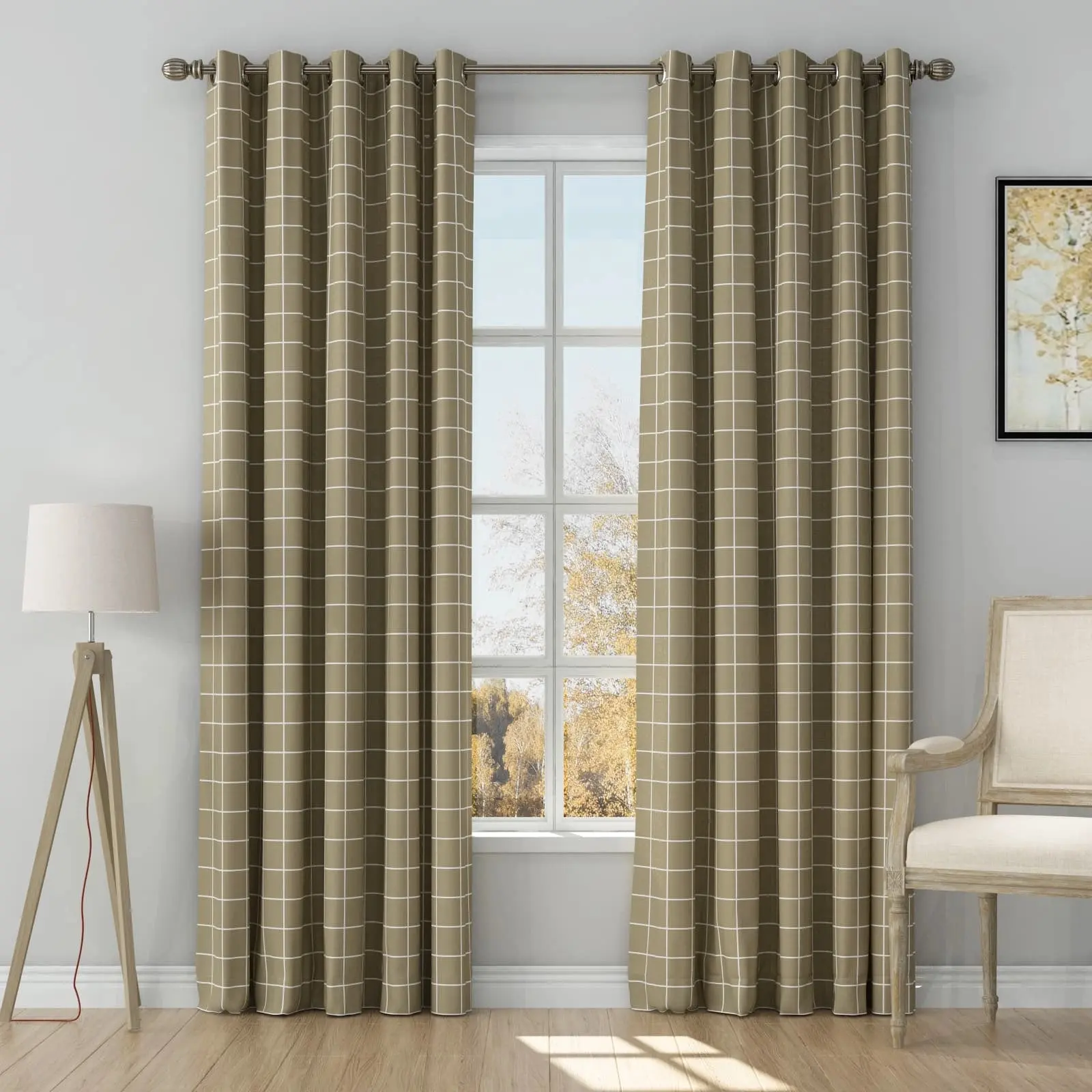 Stefana Silber Print Linen Curtain Drapery Grommet - Image 20