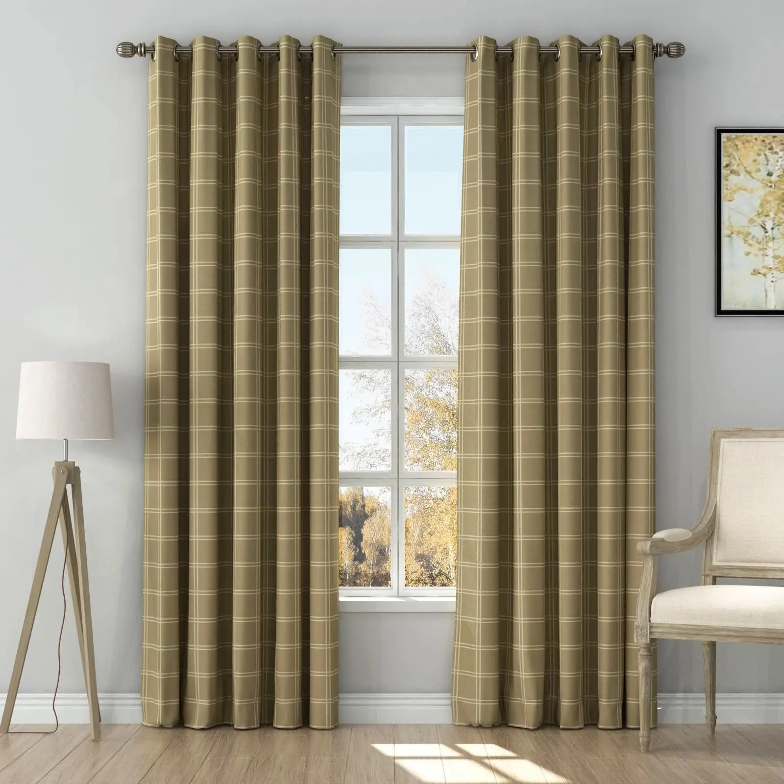 Stefana Silber Print Linen Curtain Drapery Grommet - Image 22