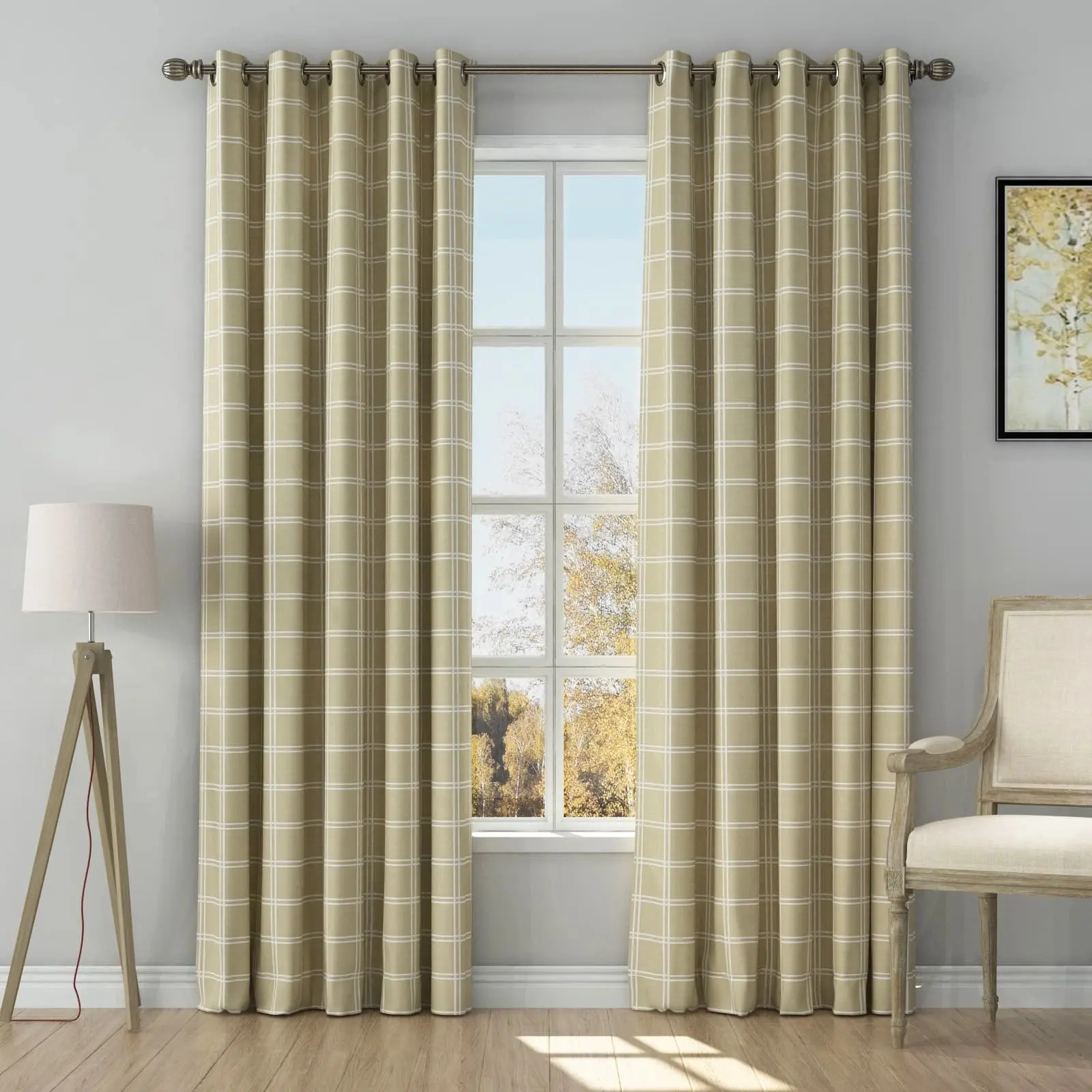 Stefana Silber Print Linen Curtain Drapery Grommet - Image 24