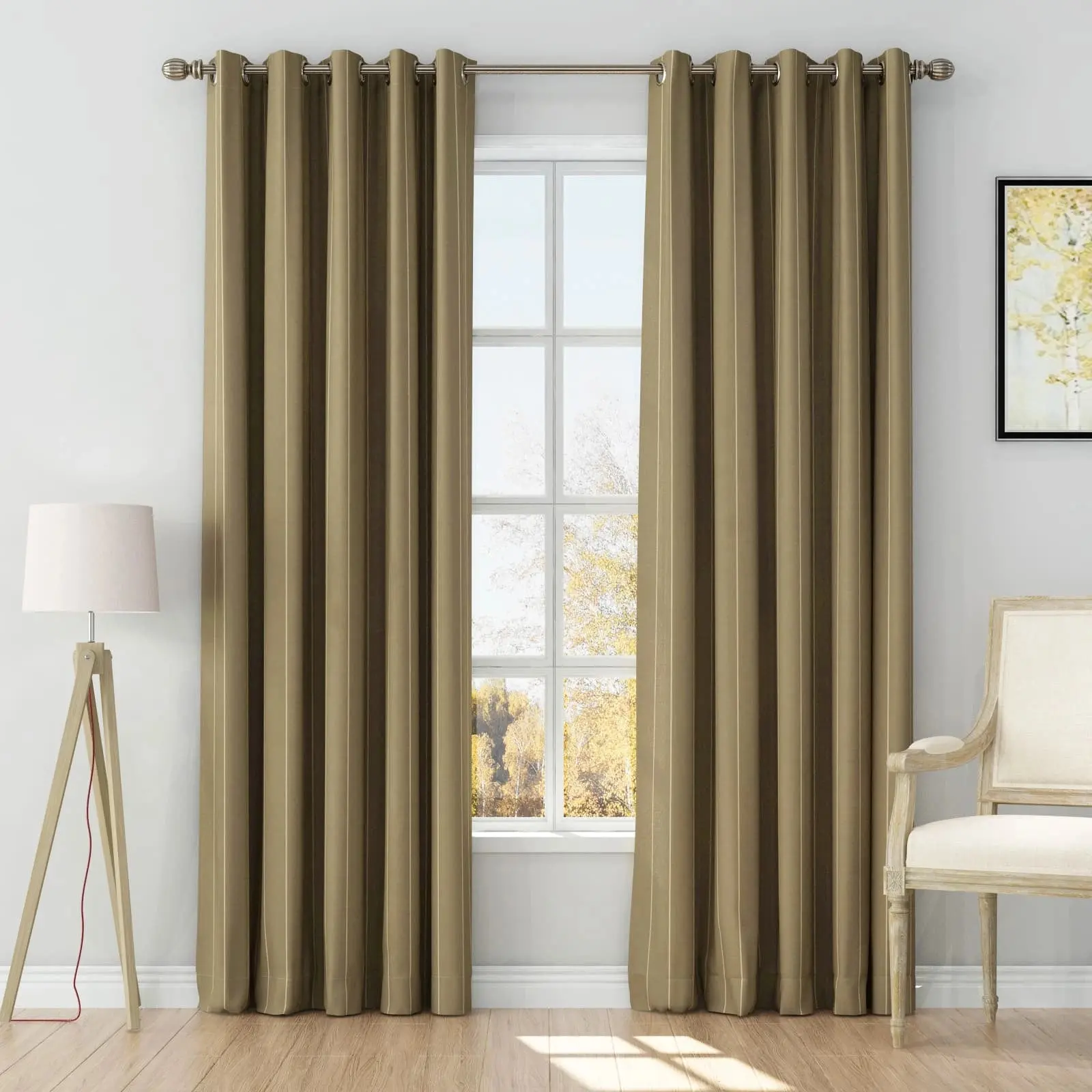 Stefana Silber Print Linen Curtain Drapery Grommet - Image 26