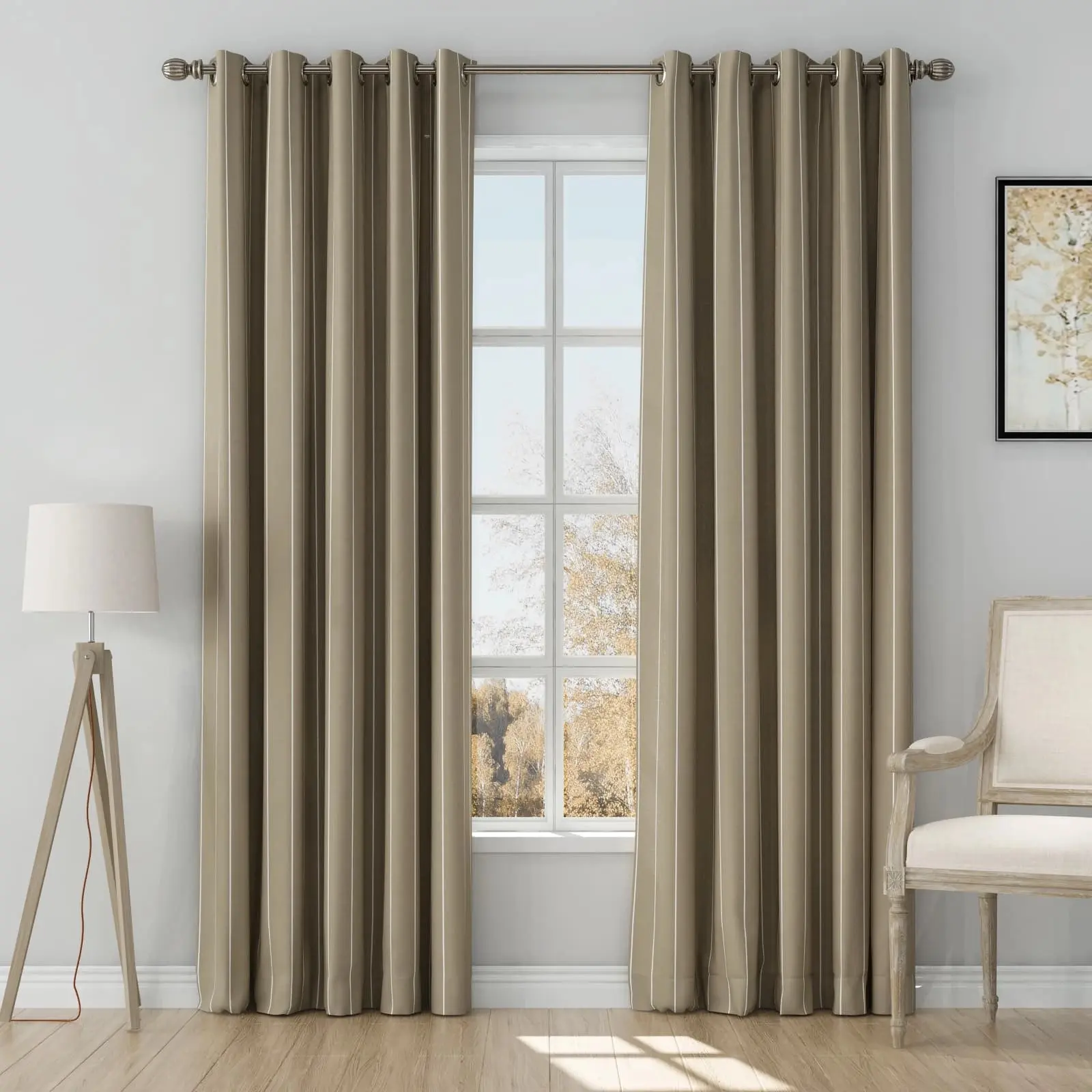 Stefana Silber Print Linen Curtain Drapery Grommet - Image 27