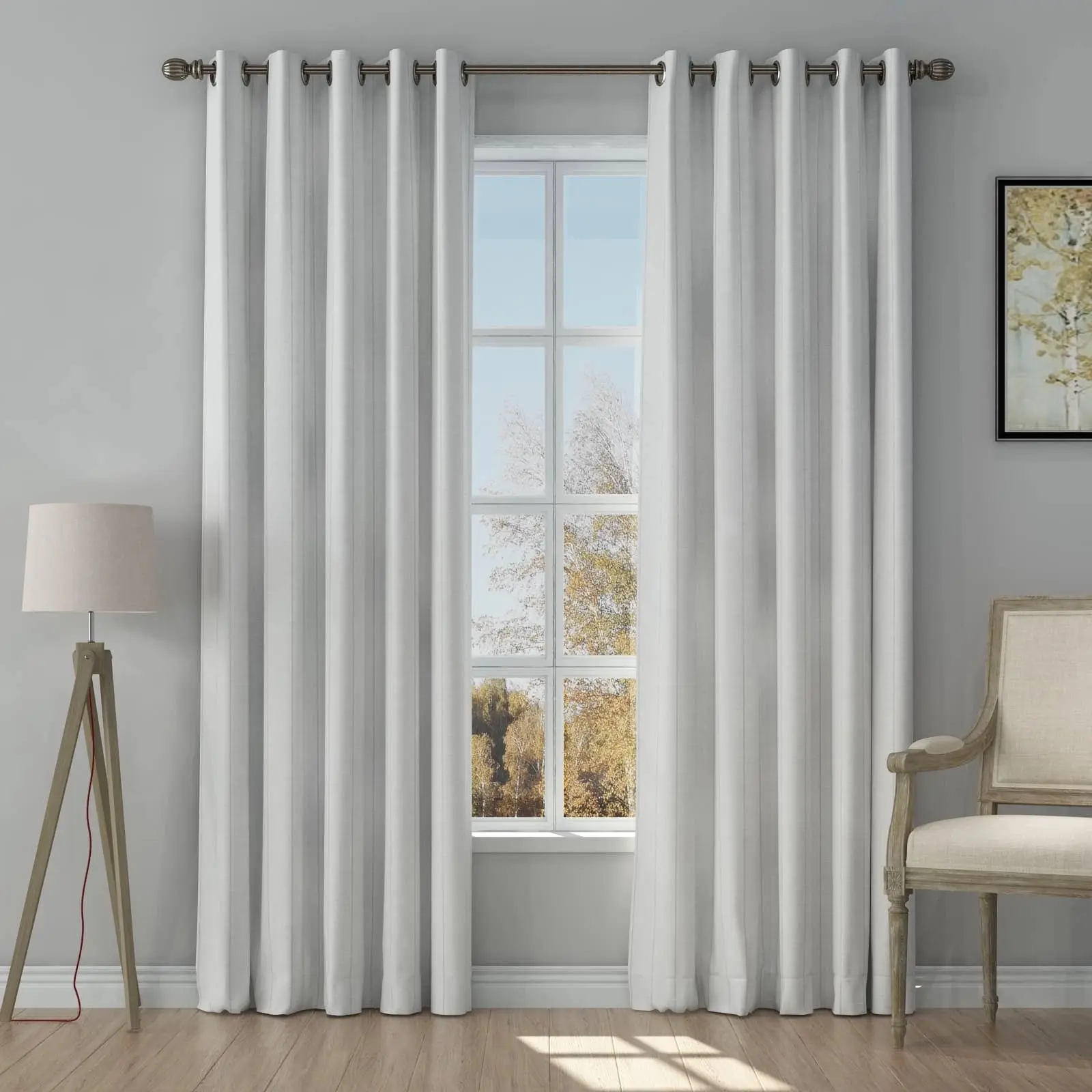 Stefana Silber Print Linen Curtain Drapery Grommet - Image 28
