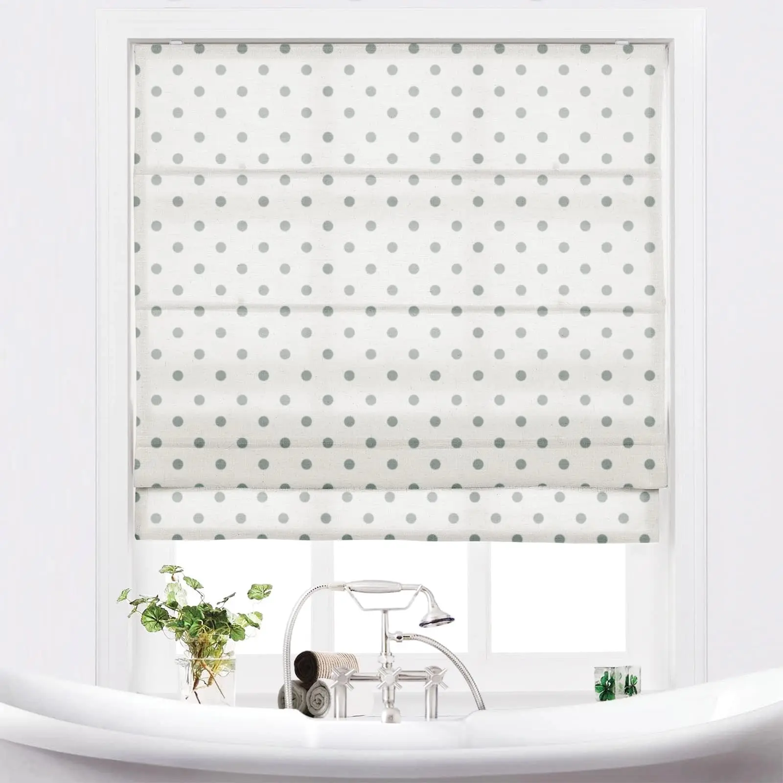 Stefana Silber Printed Cordless Roman Shade Plus Size - Image 16