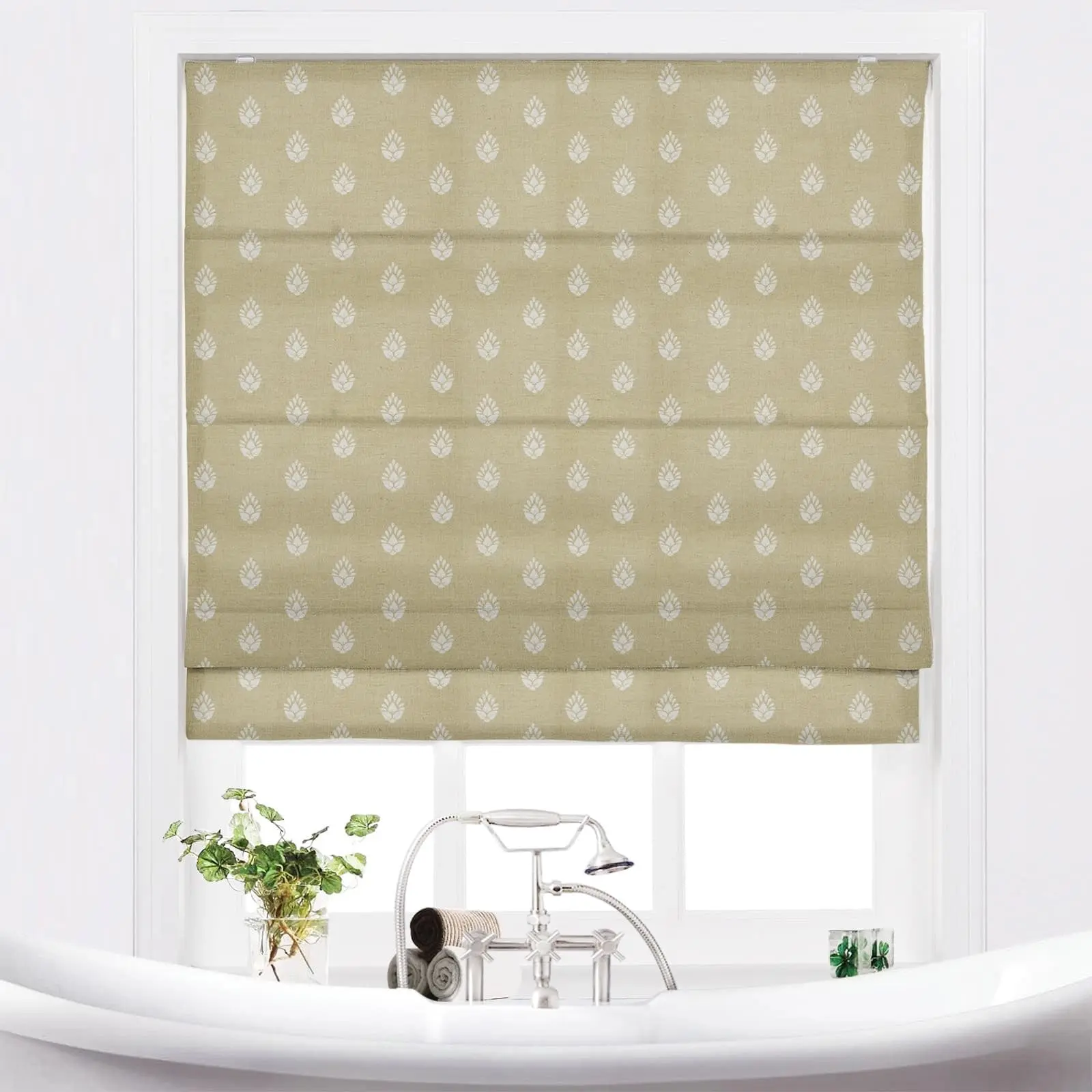 Stefana Silber Printed Cordless Roman Shade Plus Size - Image 18