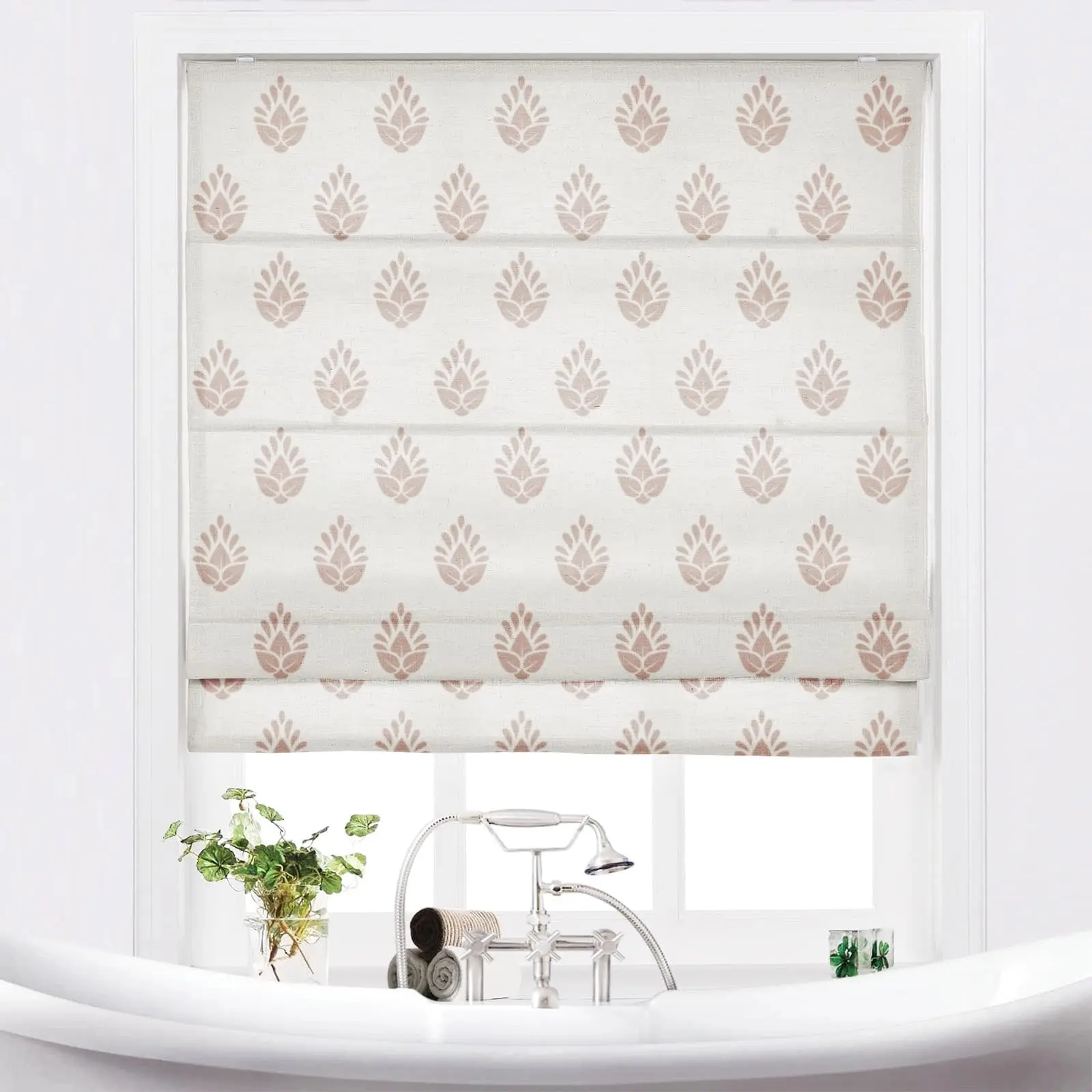 Stefana Silber Printed Cordless Roman Shade Plus Size - Image 20