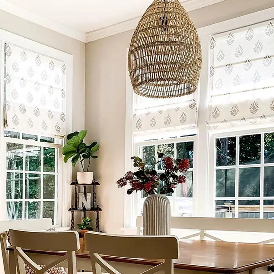 Stefana Silber Printed Cordless Roman Shade Plus Size - Image 3
