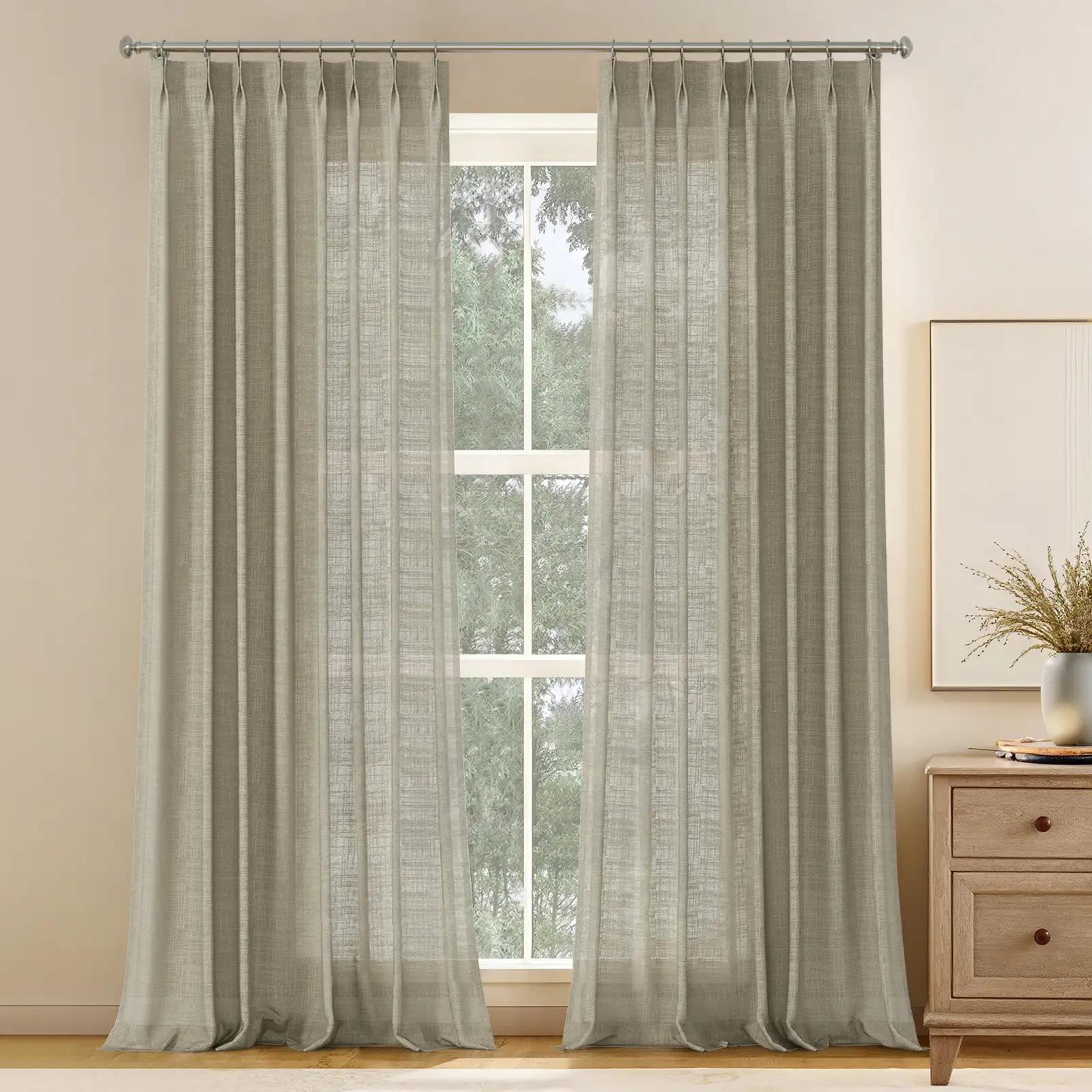 Stella Open Weave Semi Sheer Curtain Pleated - Image 31
