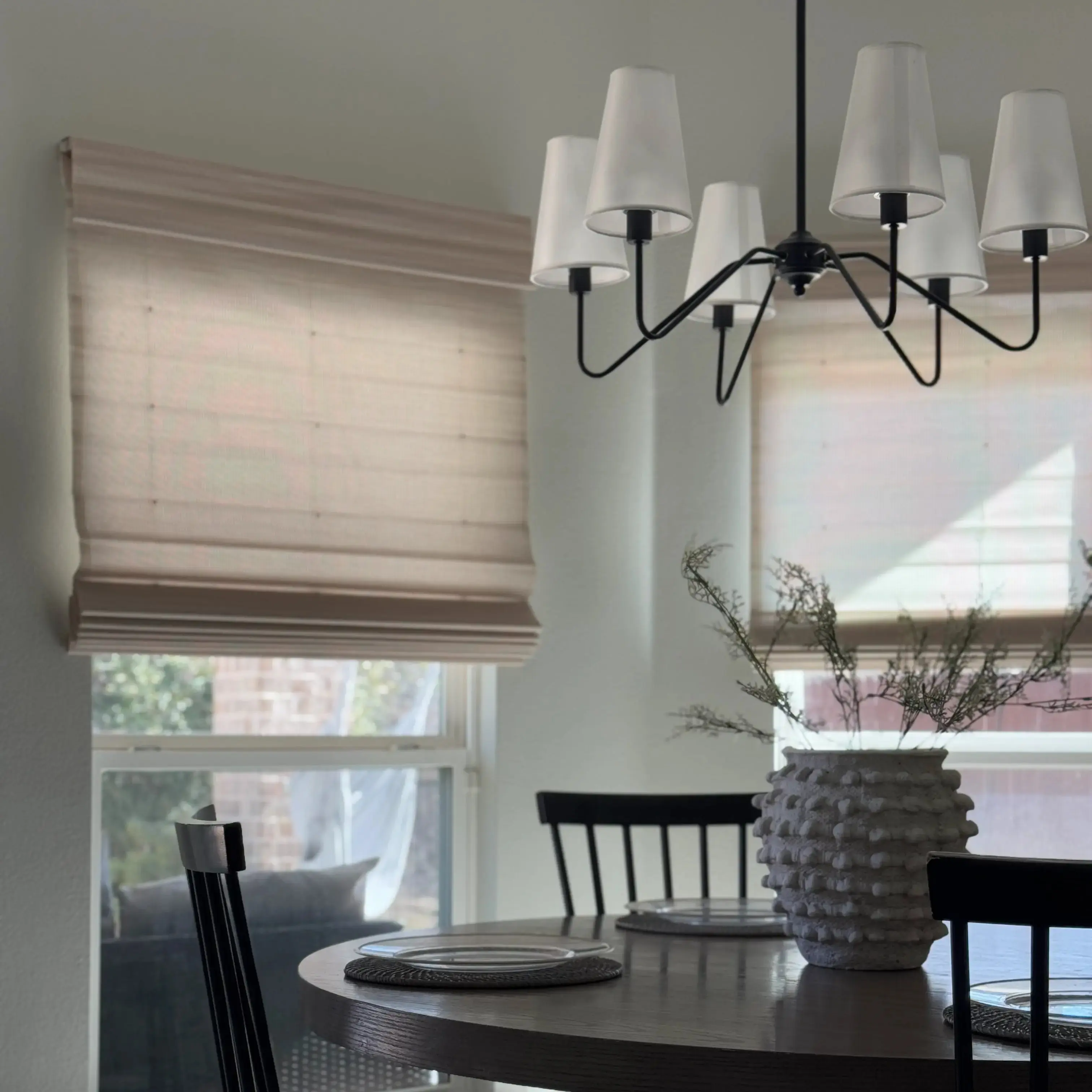 Sybil Bamboo Roman Shade - Wall White - Image 5