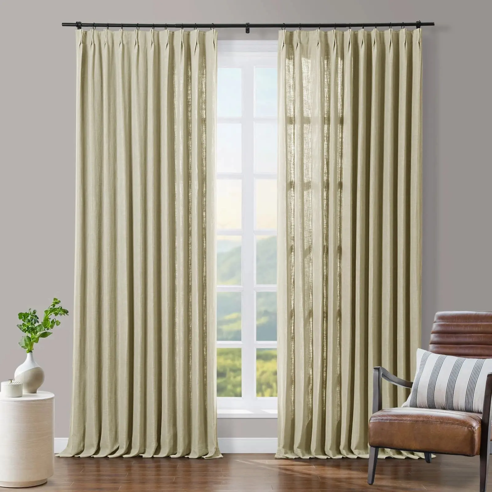 Tia Custom Linen Curtain Pleated - Image 6